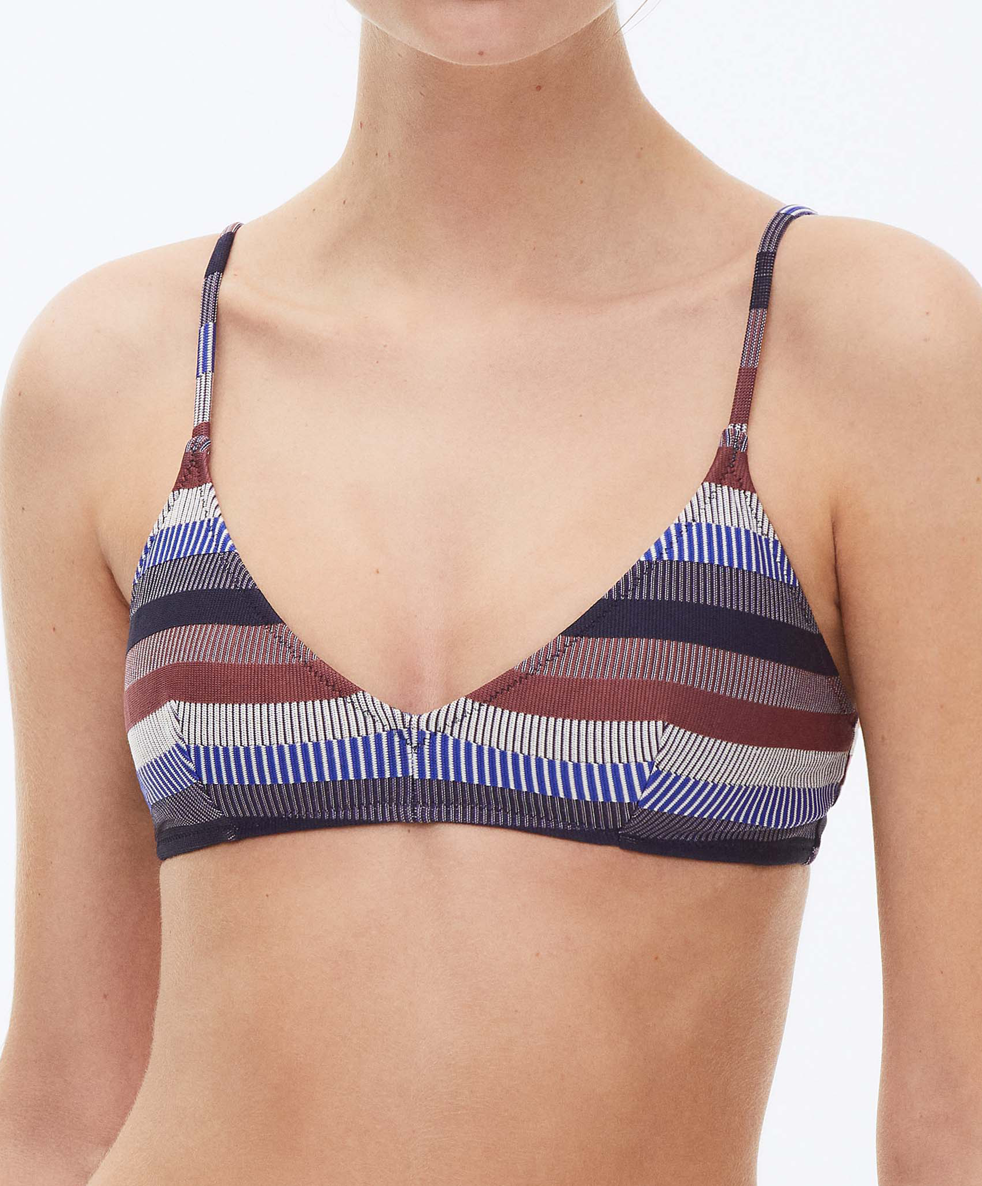 Stripe triangle bikini top