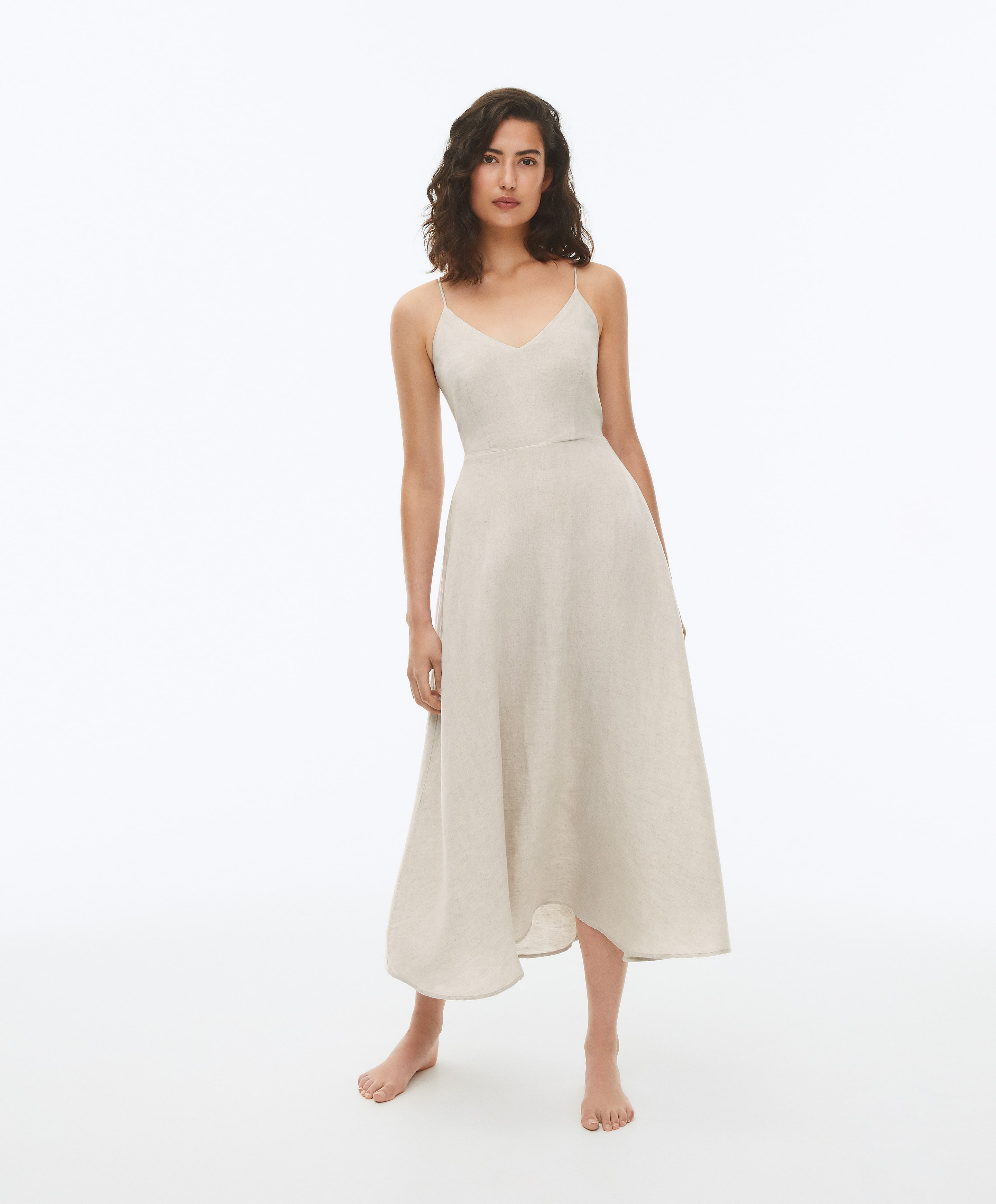 Strappy Linen Dress Highlights Beachwear Swimwear I Beachwear Oysho Turkey 