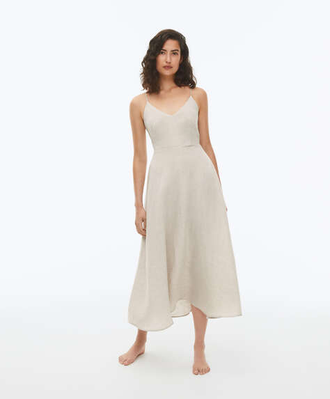 Strappy linen dress