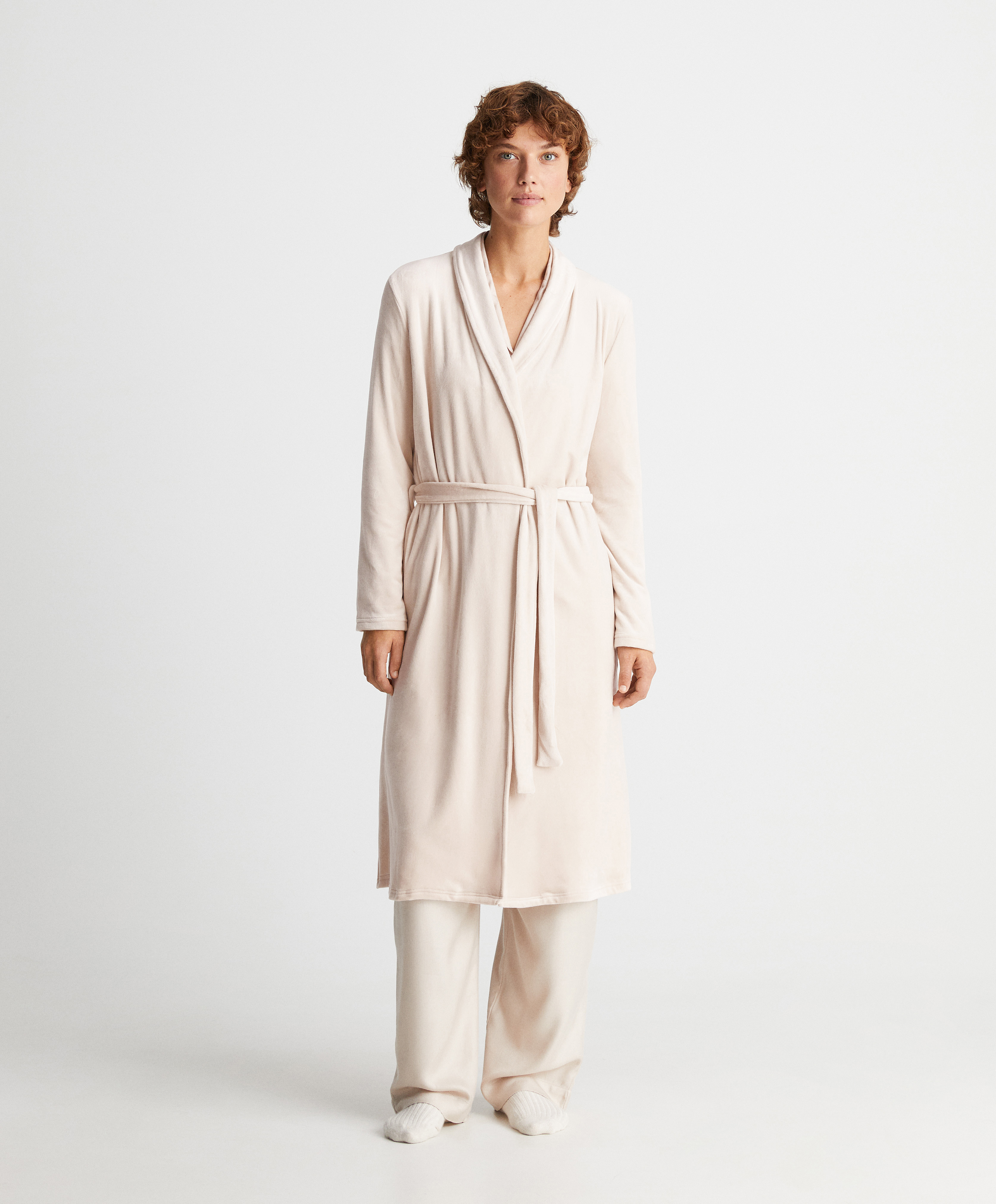 Sykooria Womens Lightweight Cotton Knit V Neck Long Kimono Robes Bathrobe Soft Sleepwear Loungewear Pocket Dressing Gown for Women 