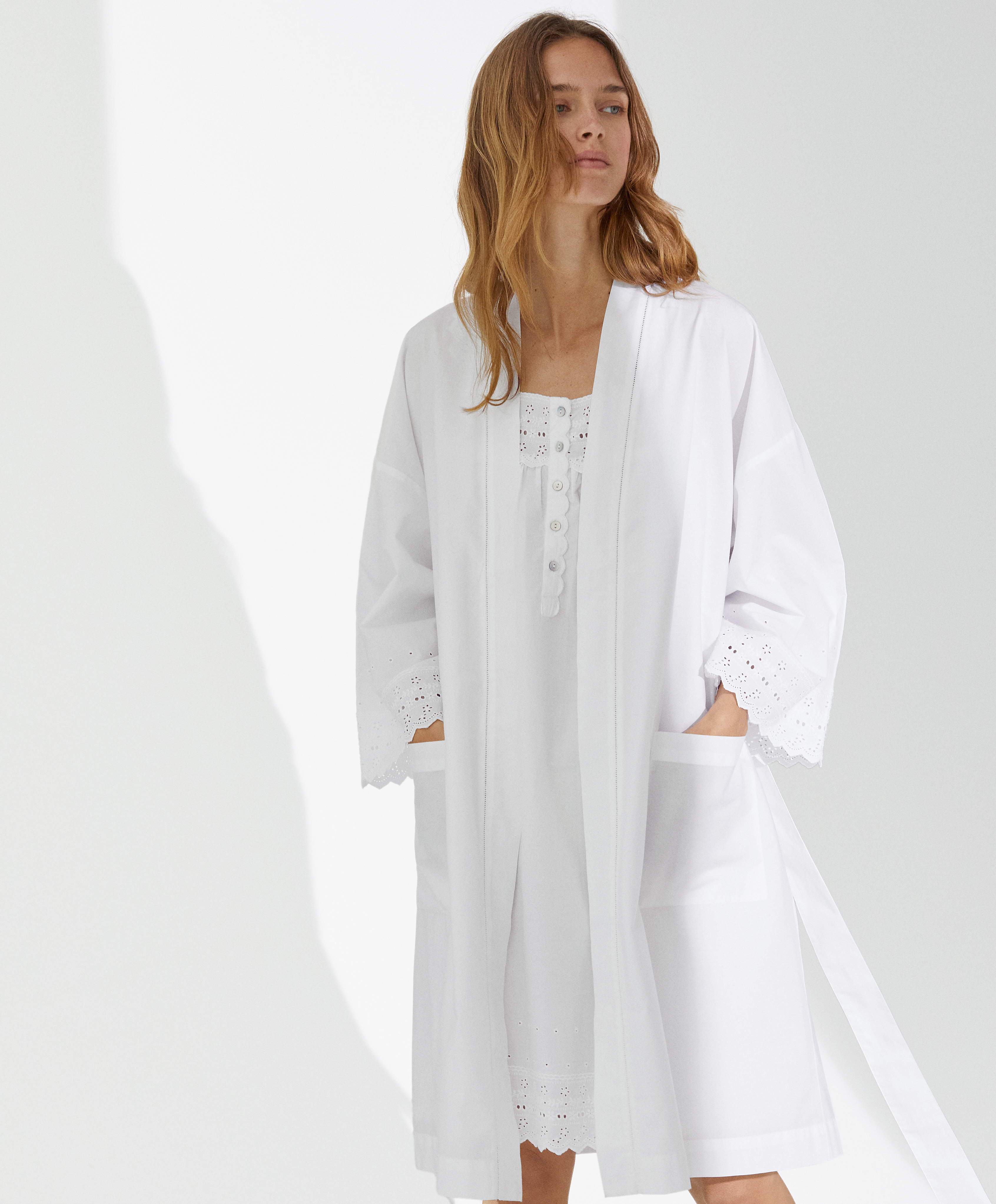 100% cotton poplin dressing gown 