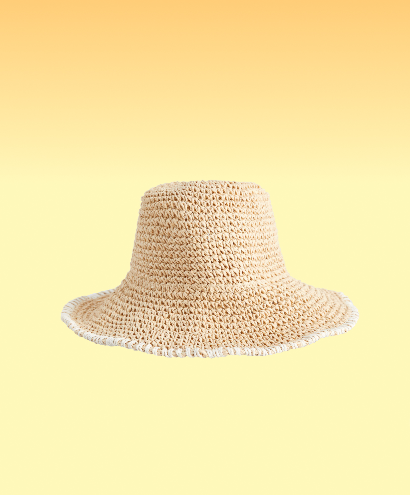 Gevlochten hoed met brede rand