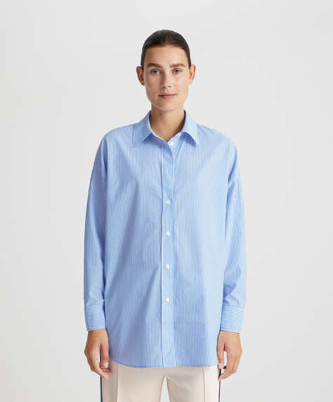 Camisa rayas oversize popelín 100% algodón