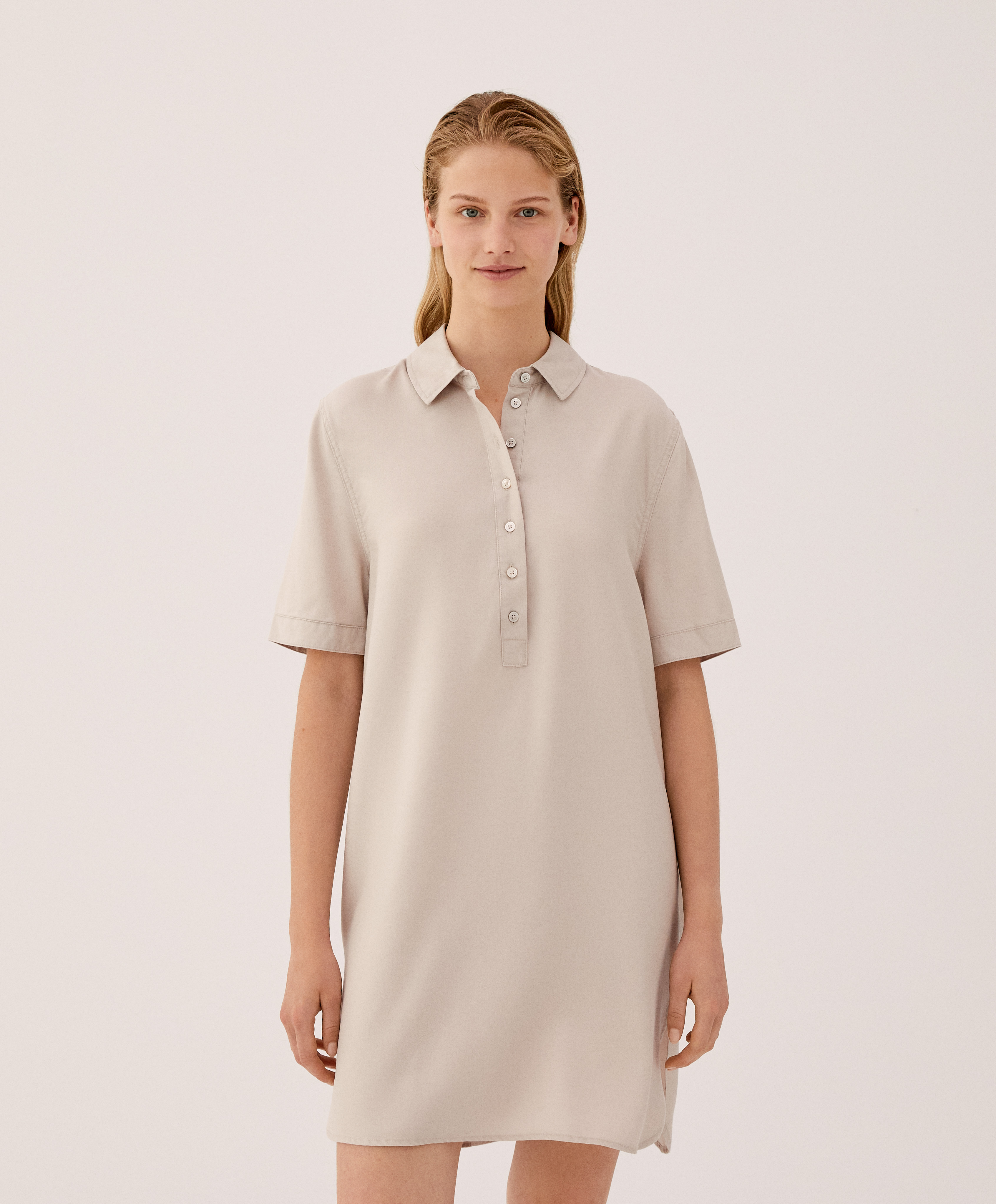 Soft-touch lyocell shirt dress