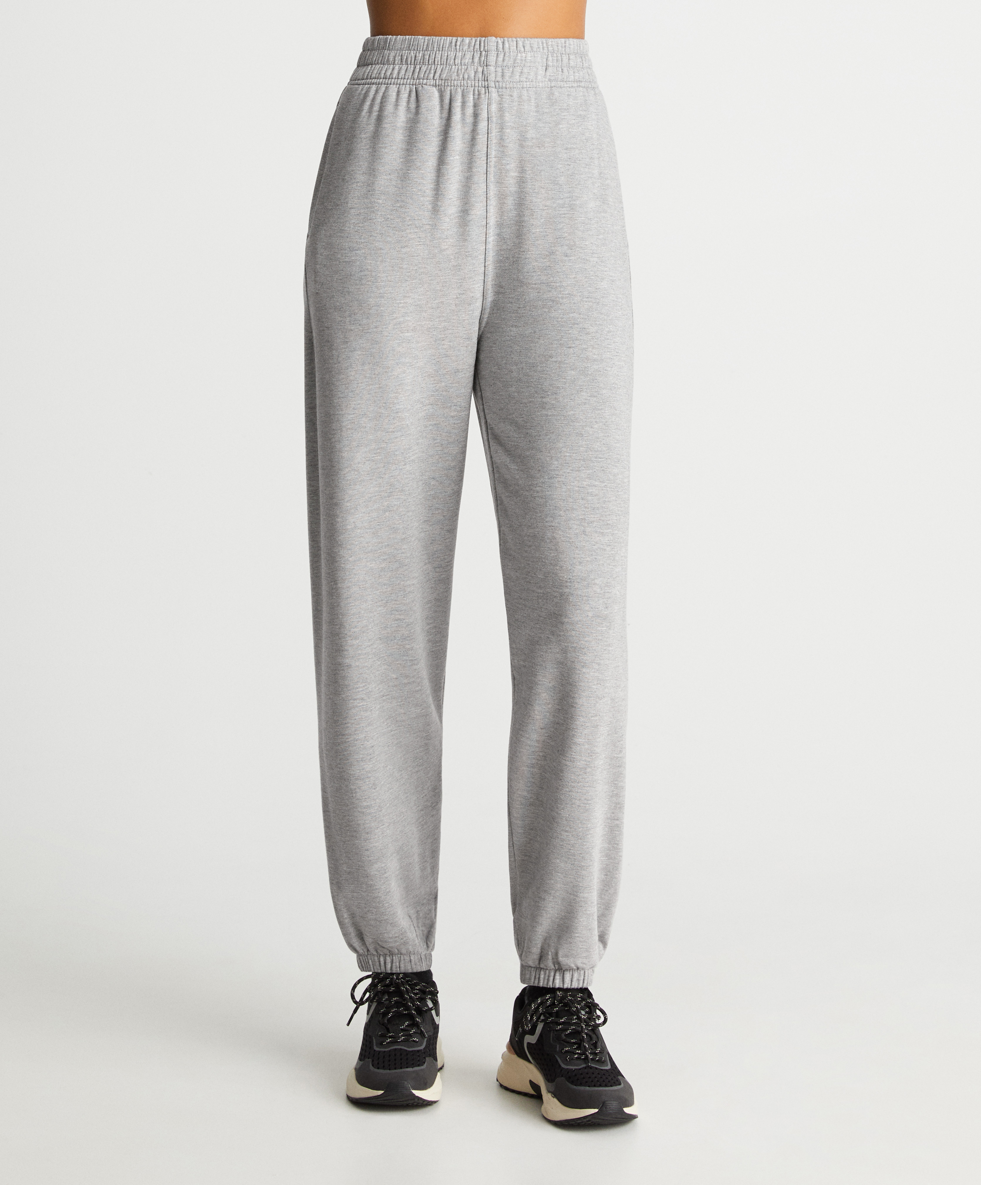 Fashion Trousers Trackies Oysho Trackies light grey-silver-colored flecked casual look 