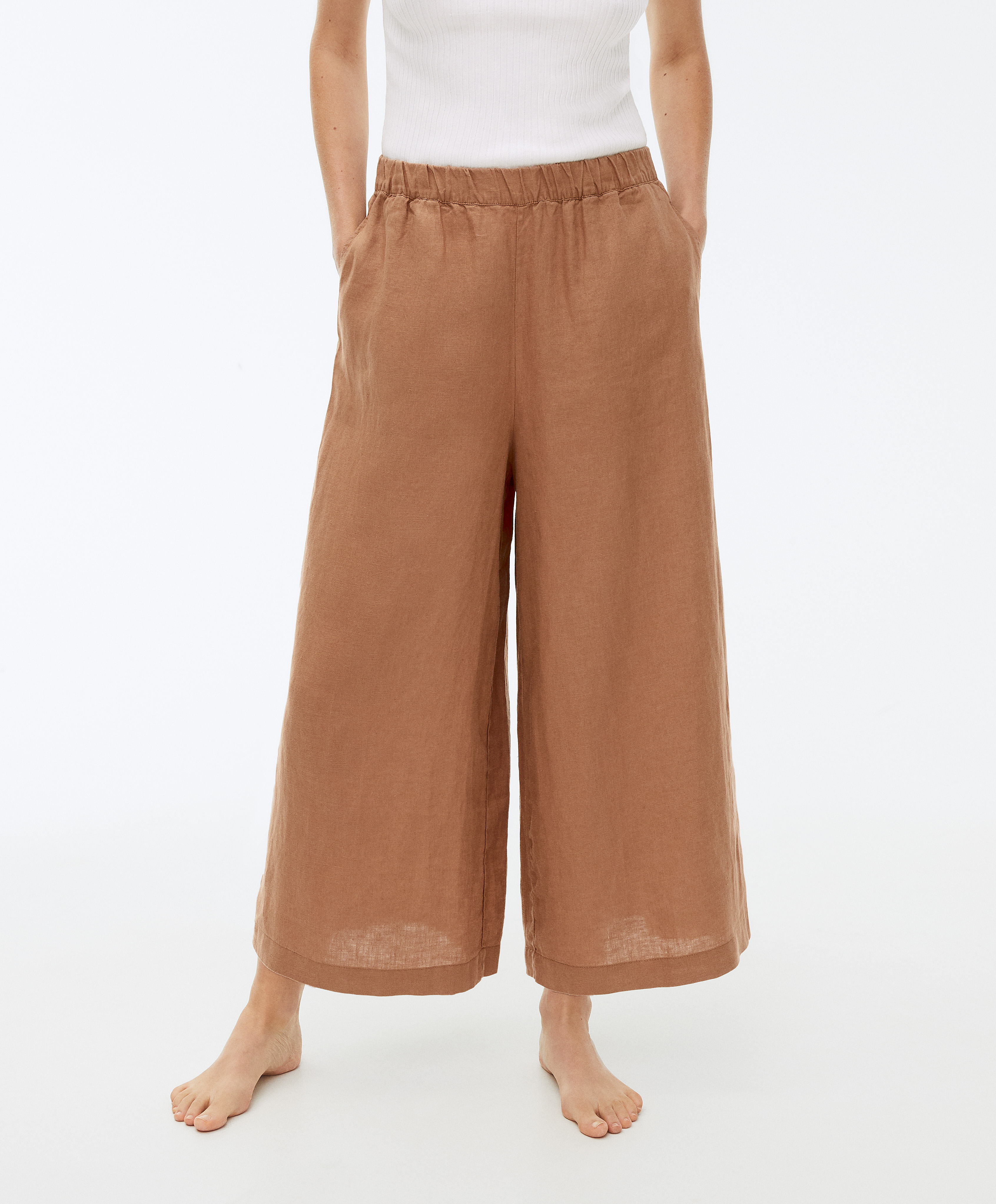 100% linen culotte trousers - | SALE 