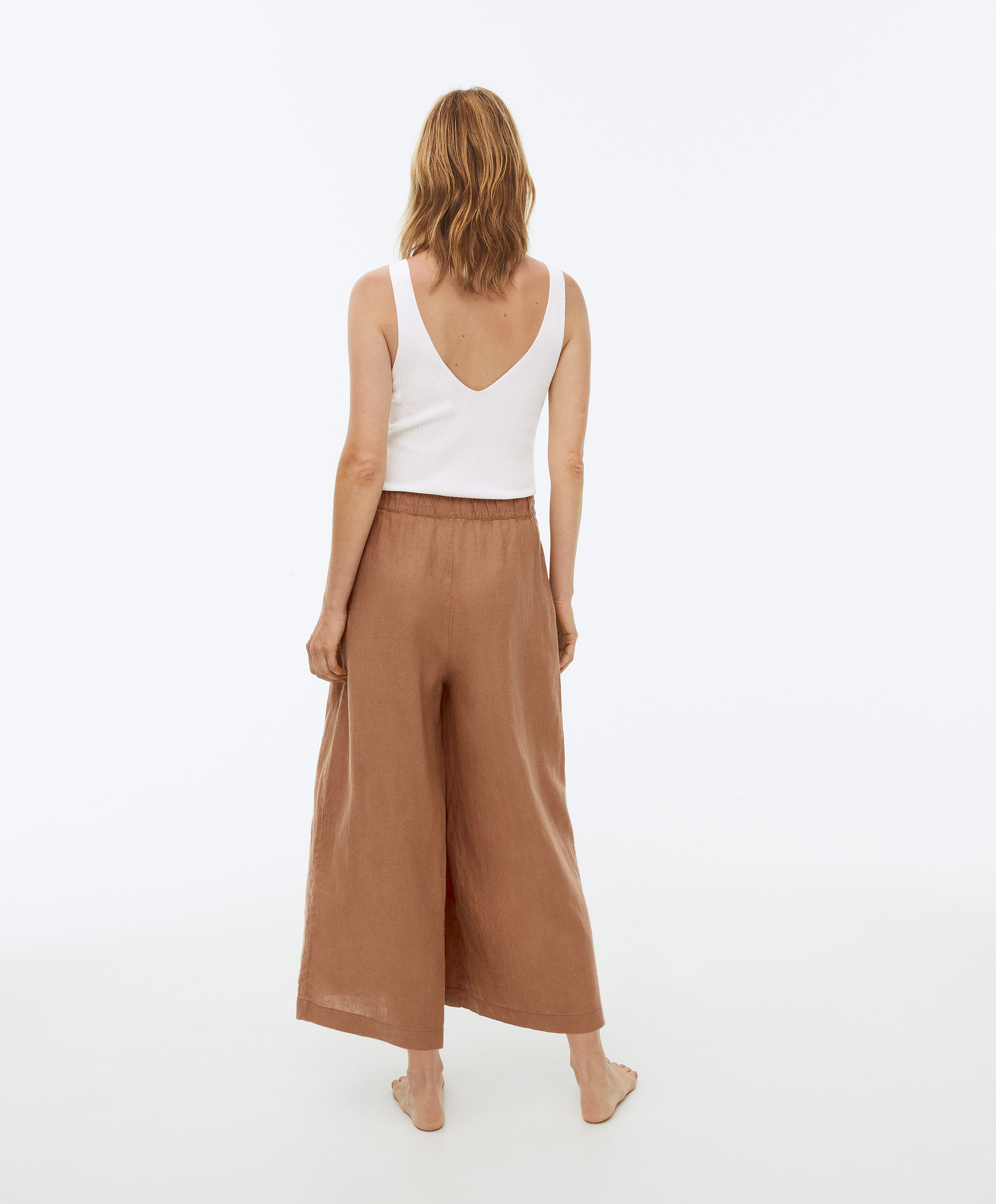 100% linen culotte trousers - | SALE 