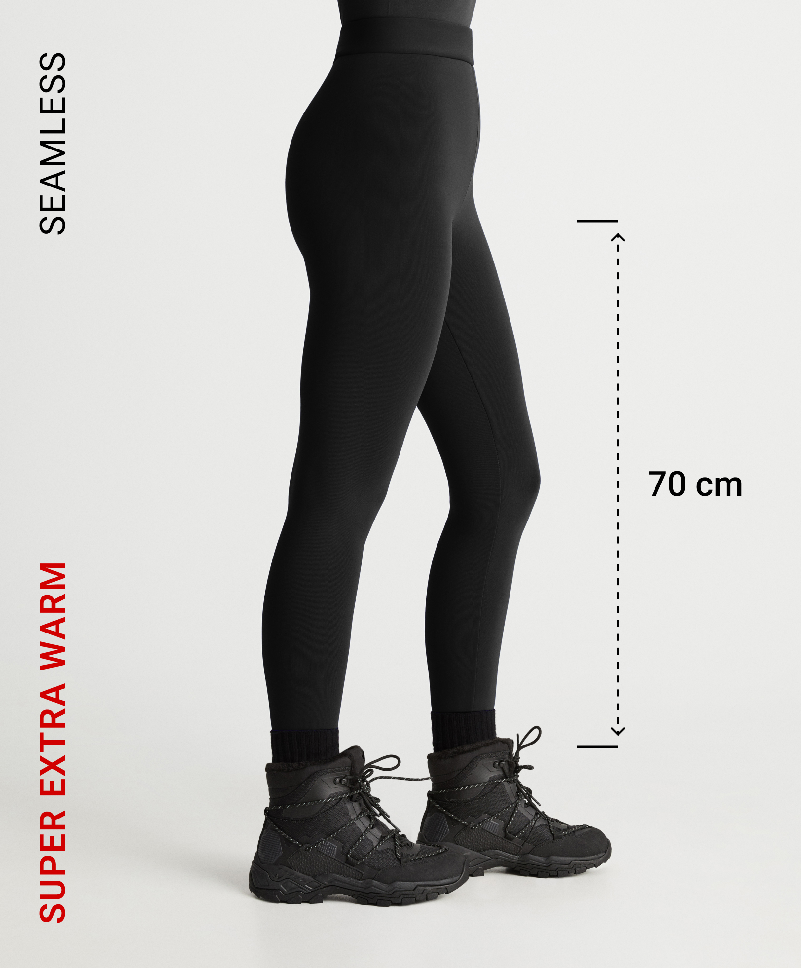Knöchellange Leggings in Super-Extra-Warm-Qualität, 70 cm