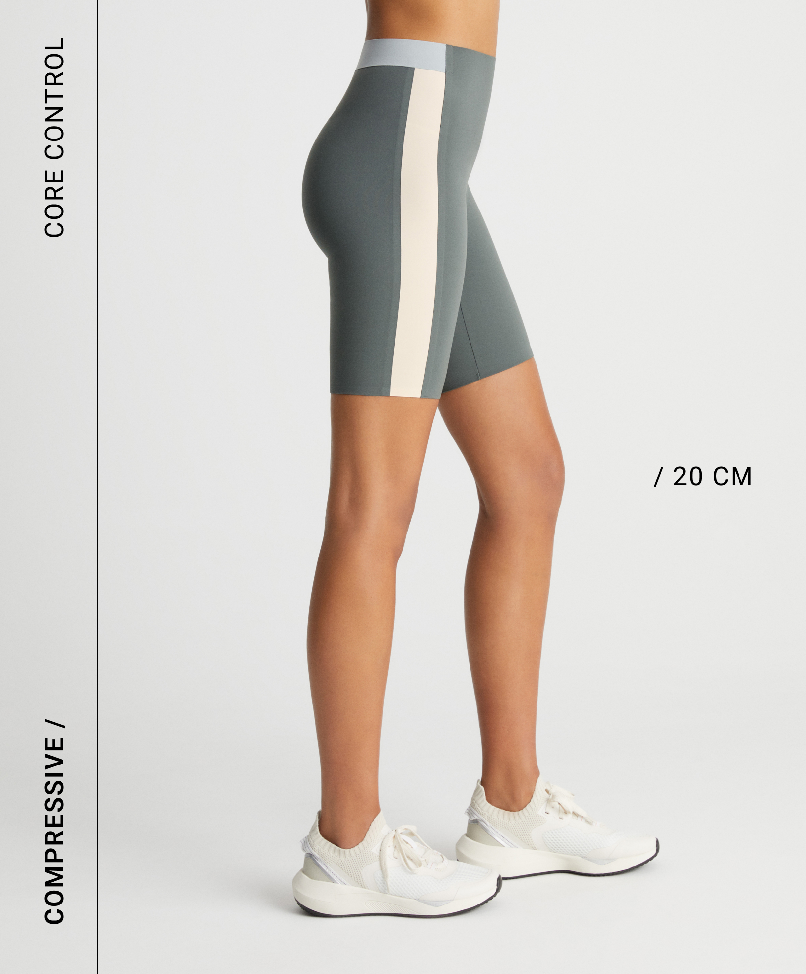 Compressive colour block 20cm cycle leggings