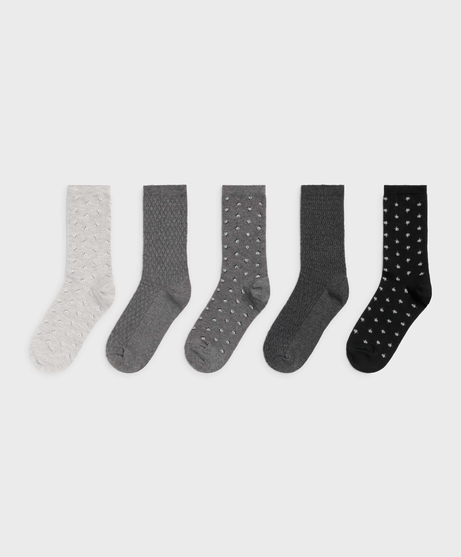5 pari pamučnih čarapa sa dezenom