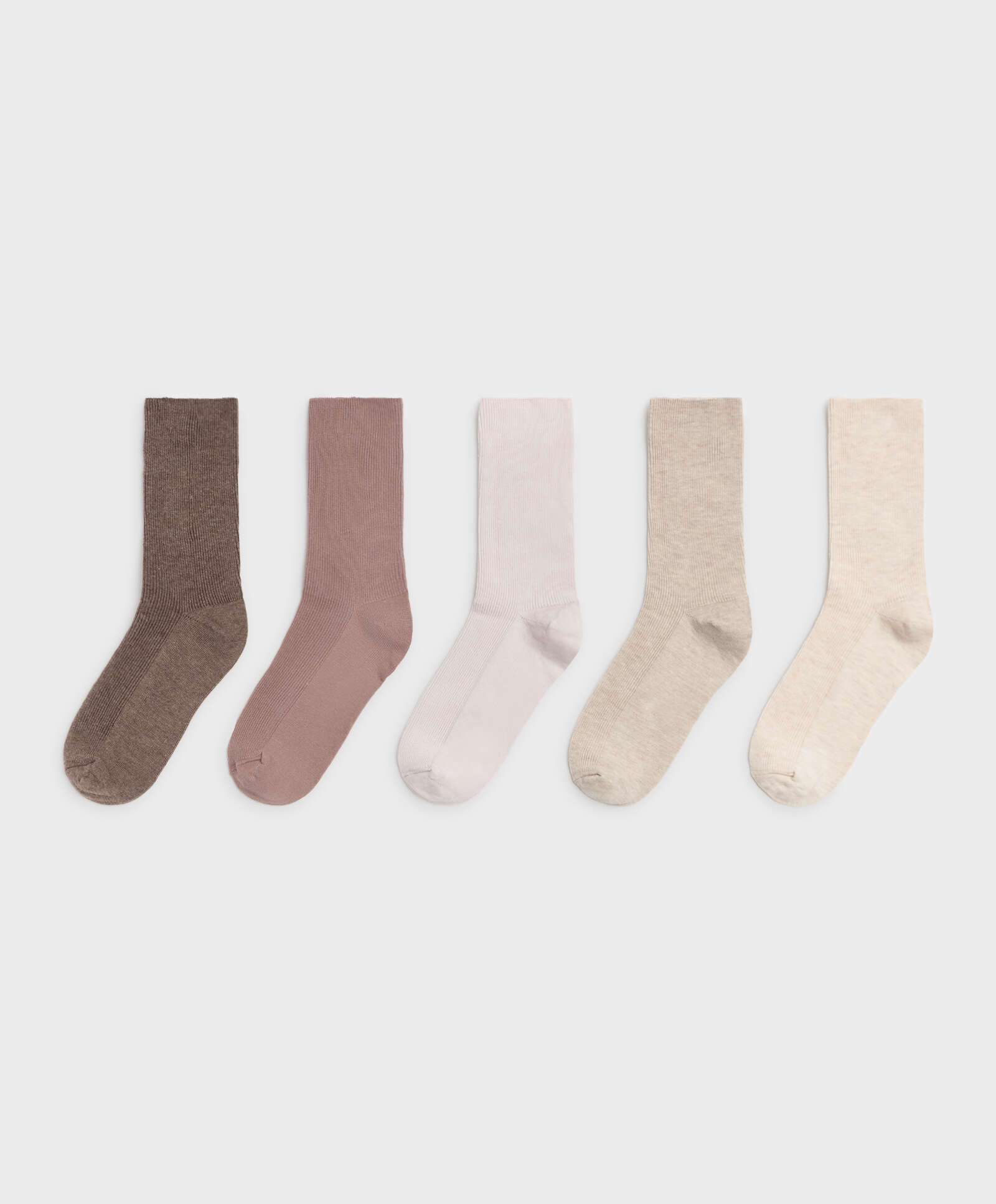 5 Paar gerippte Socken aus Baumwollstoff