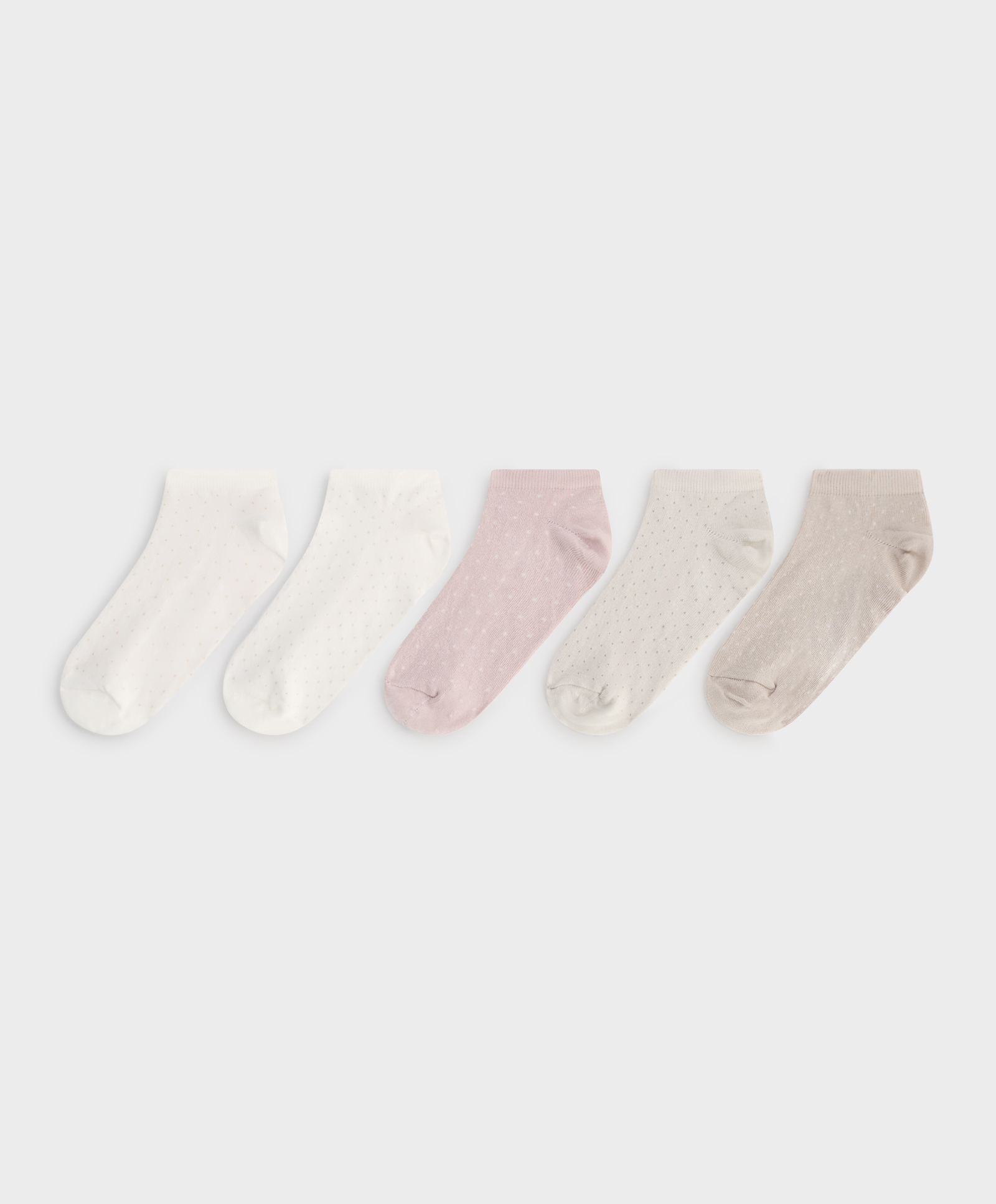 Pack de 5 pares de meias em algodão com padrão para sapatilhas