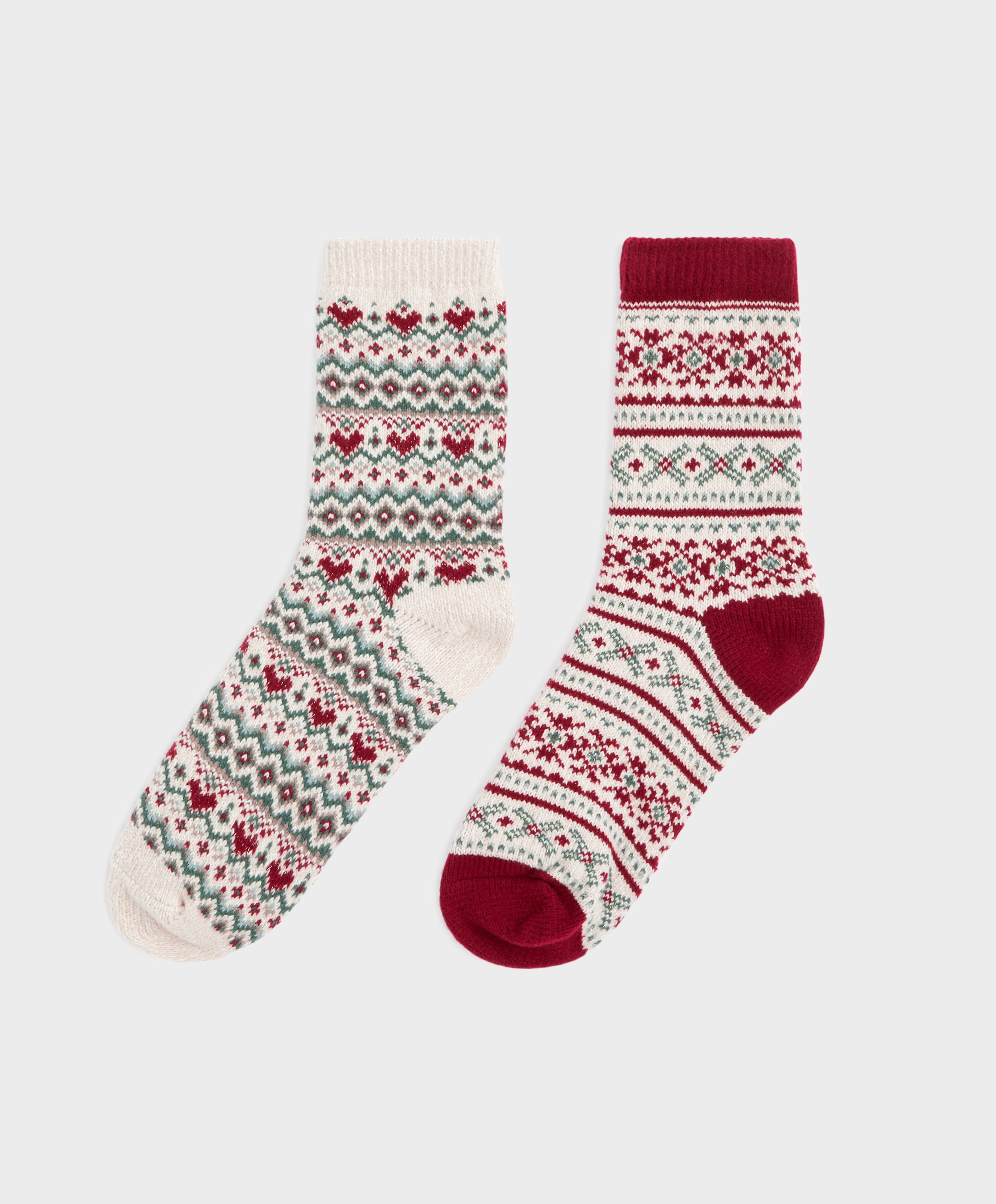 2 Paar dicke Classic-Socken mit Muster