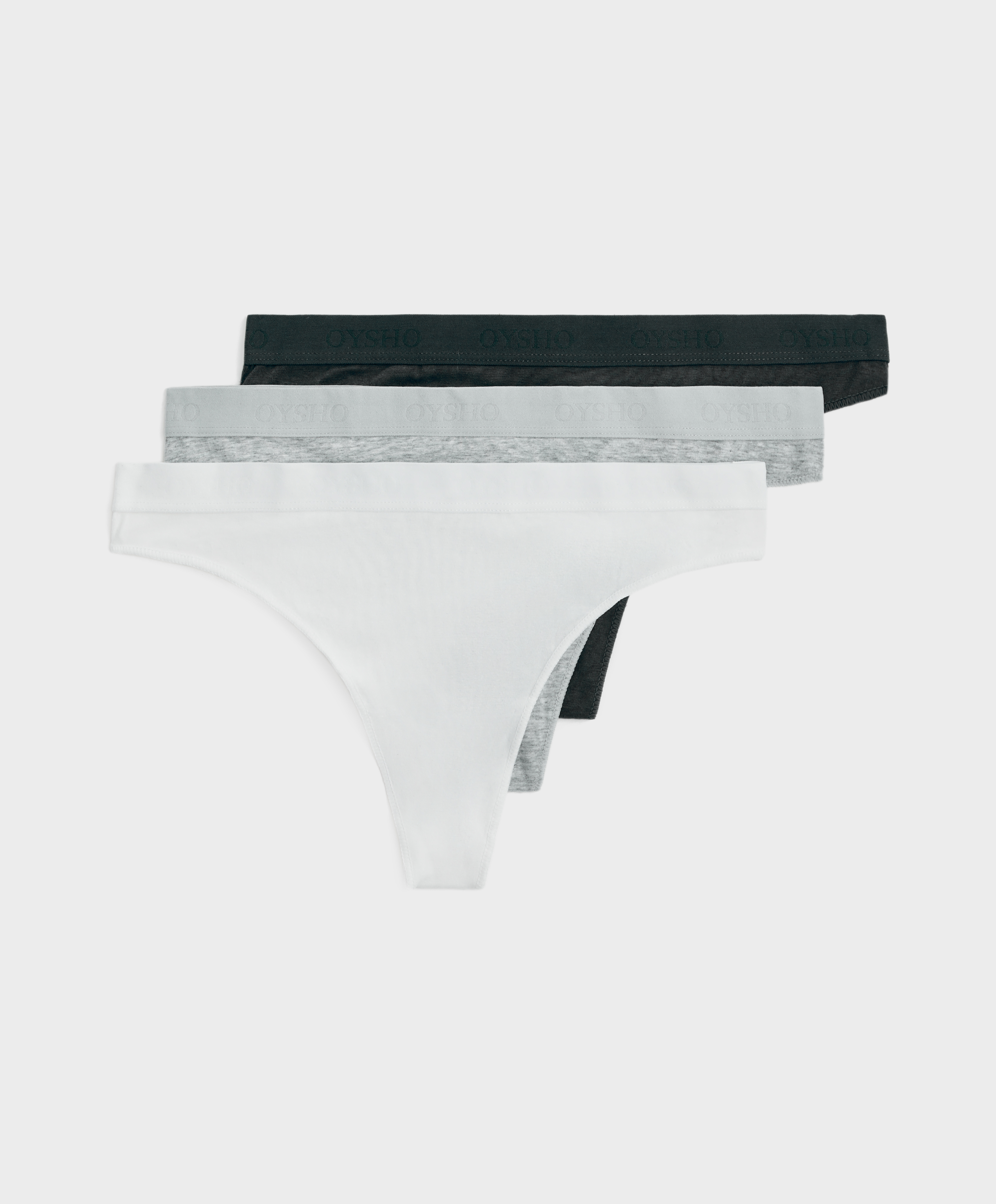 3 cotton thongs with logo
