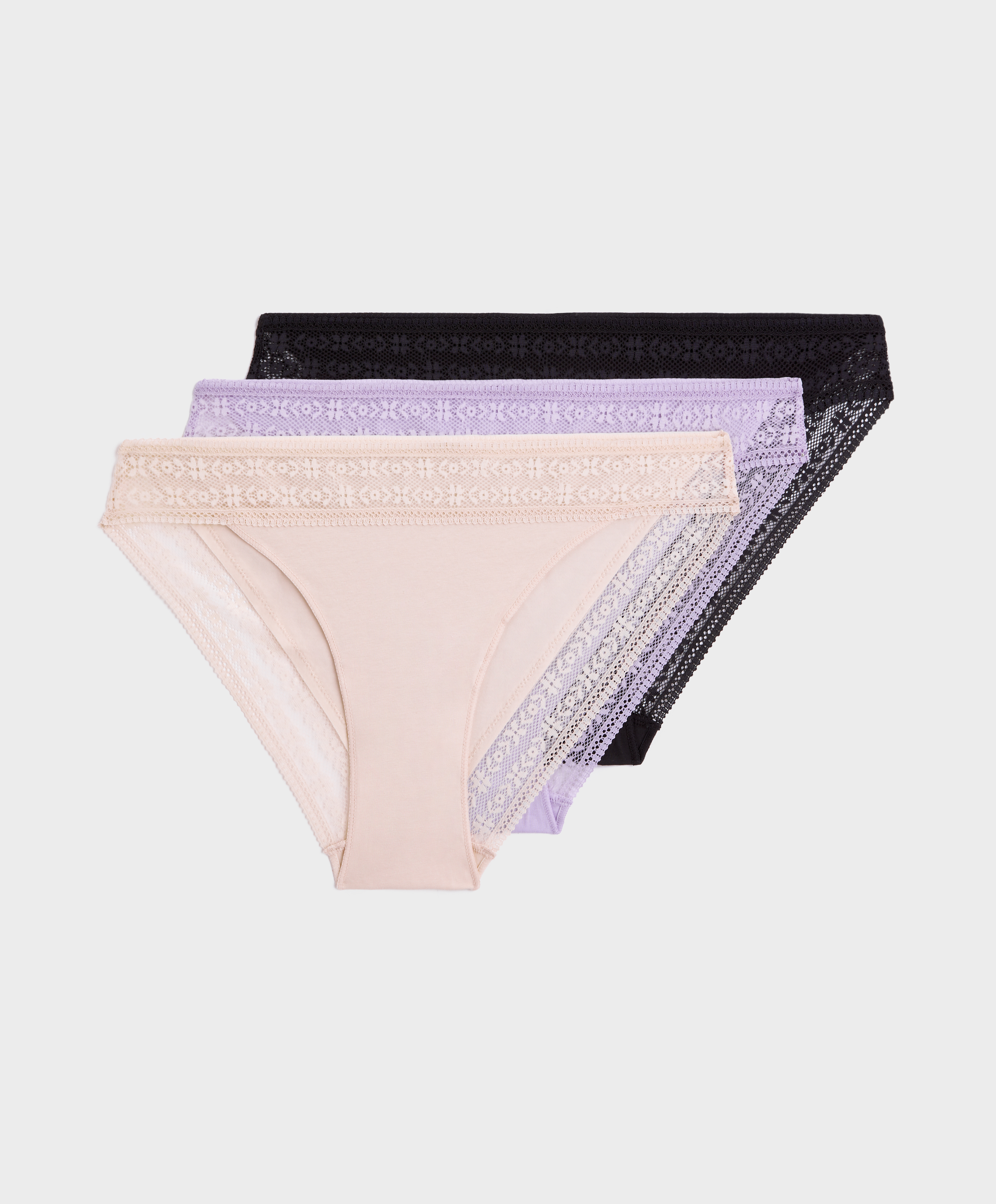 3 cotton and lace classic briefs