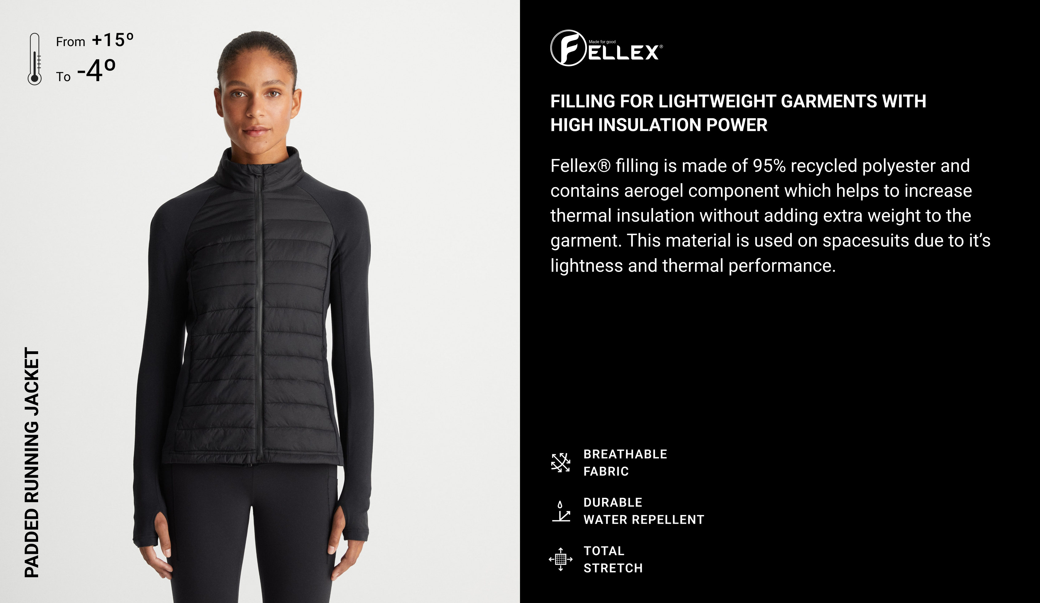 Jachetă running matlasată FELLEX® AEROGEL