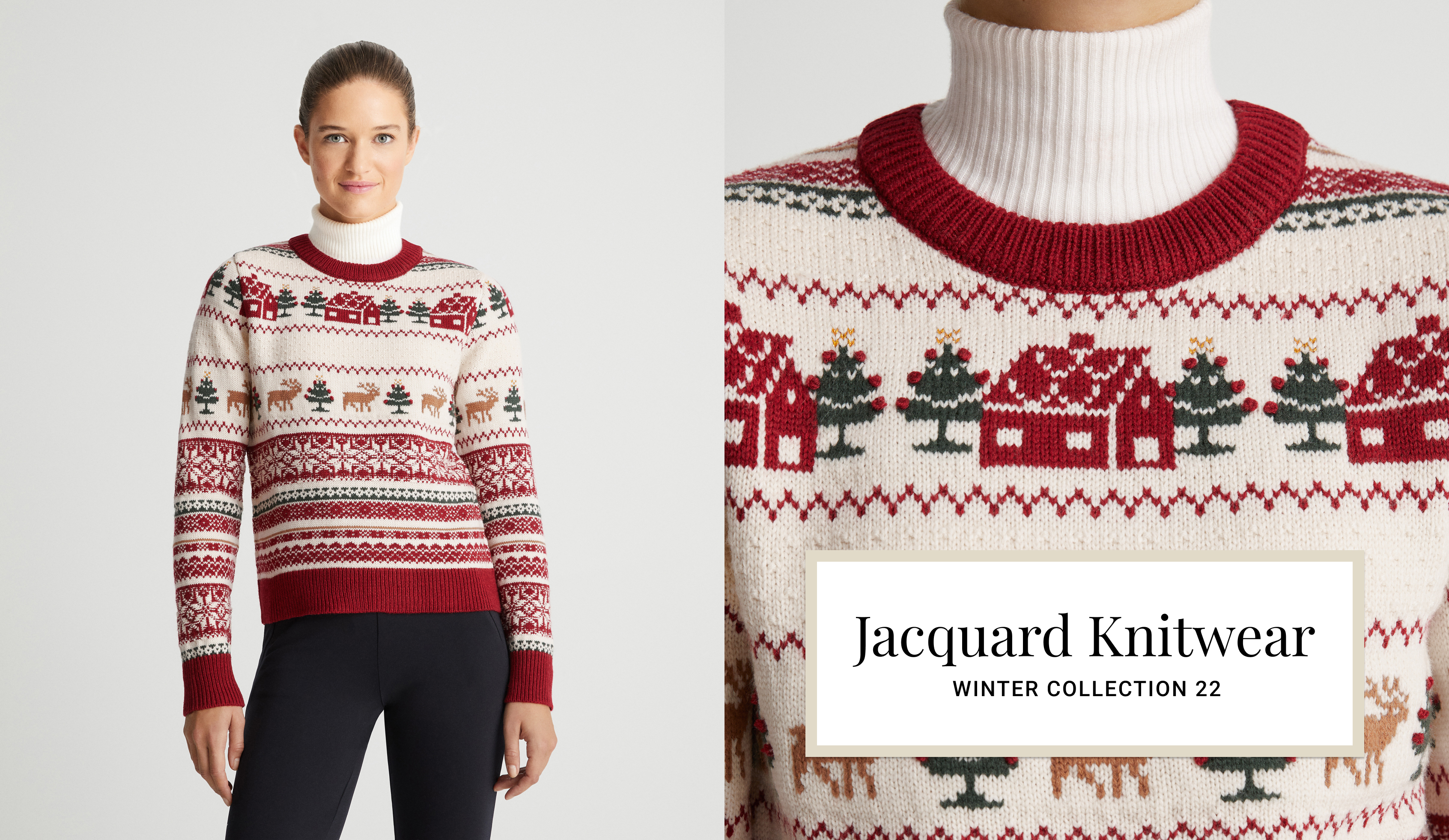 Sweater i jacquardstrik med julemotiv