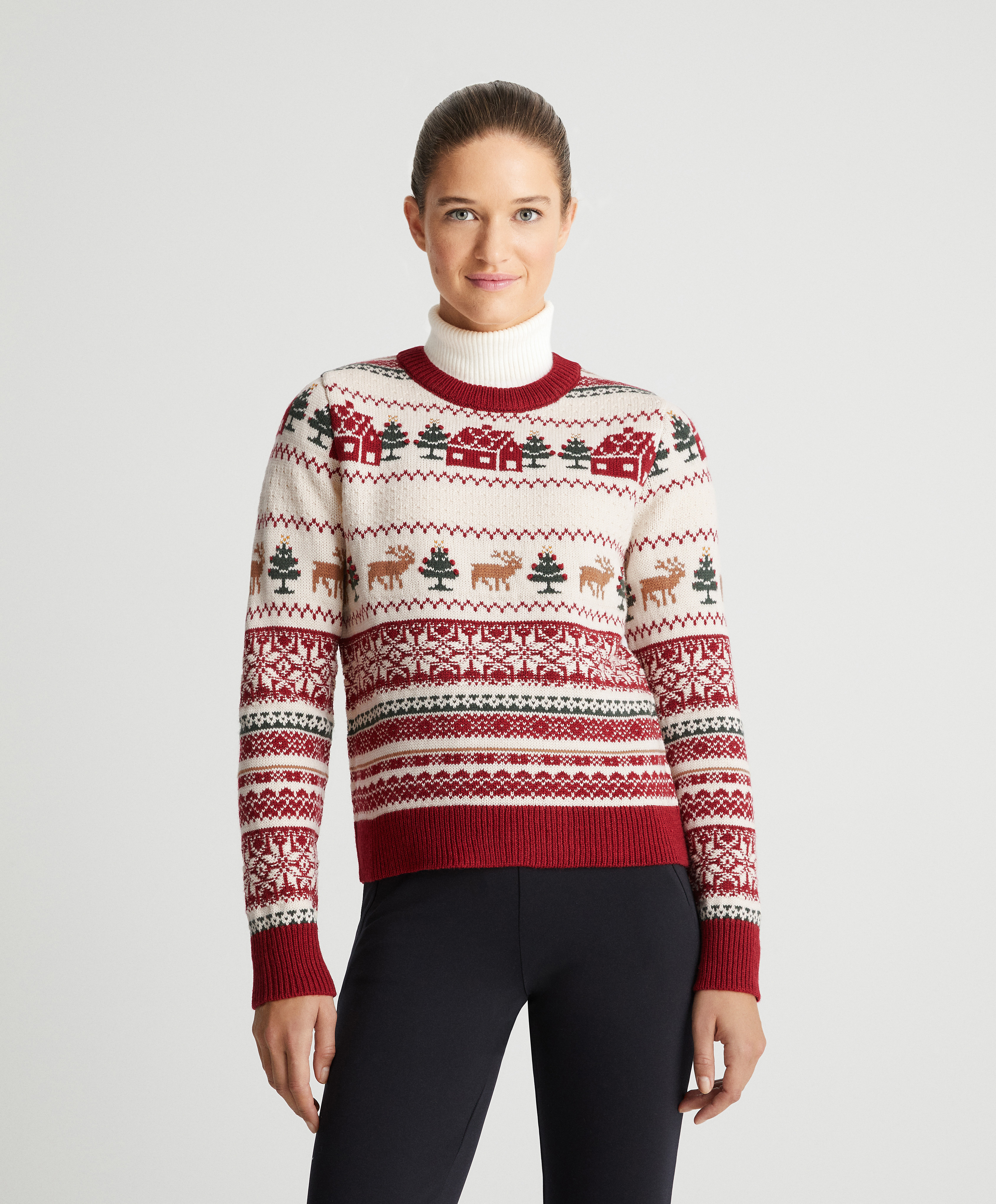 Sweater i jacquardstrik med julemotiv