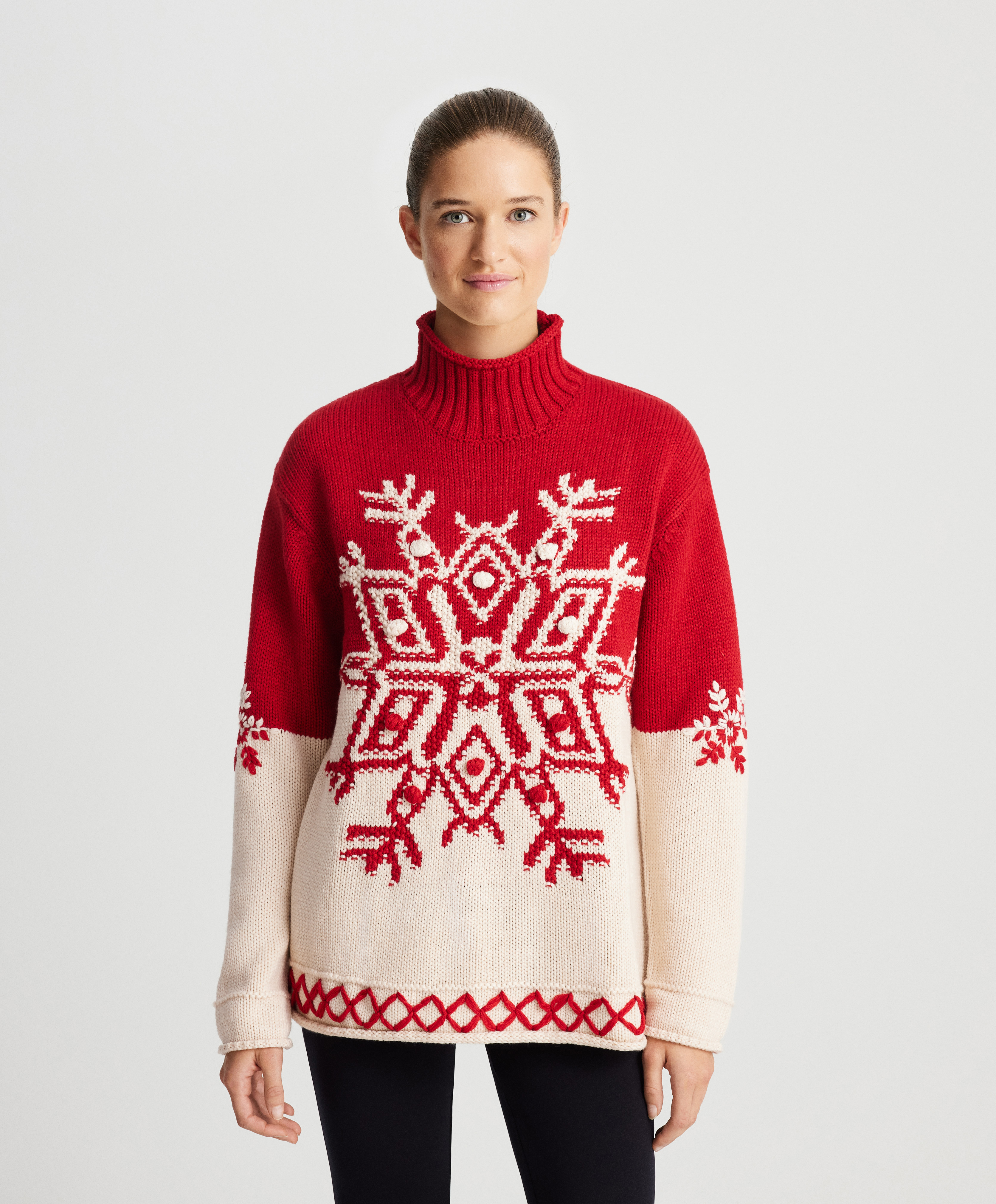 Jacquard knit snowflake jumper