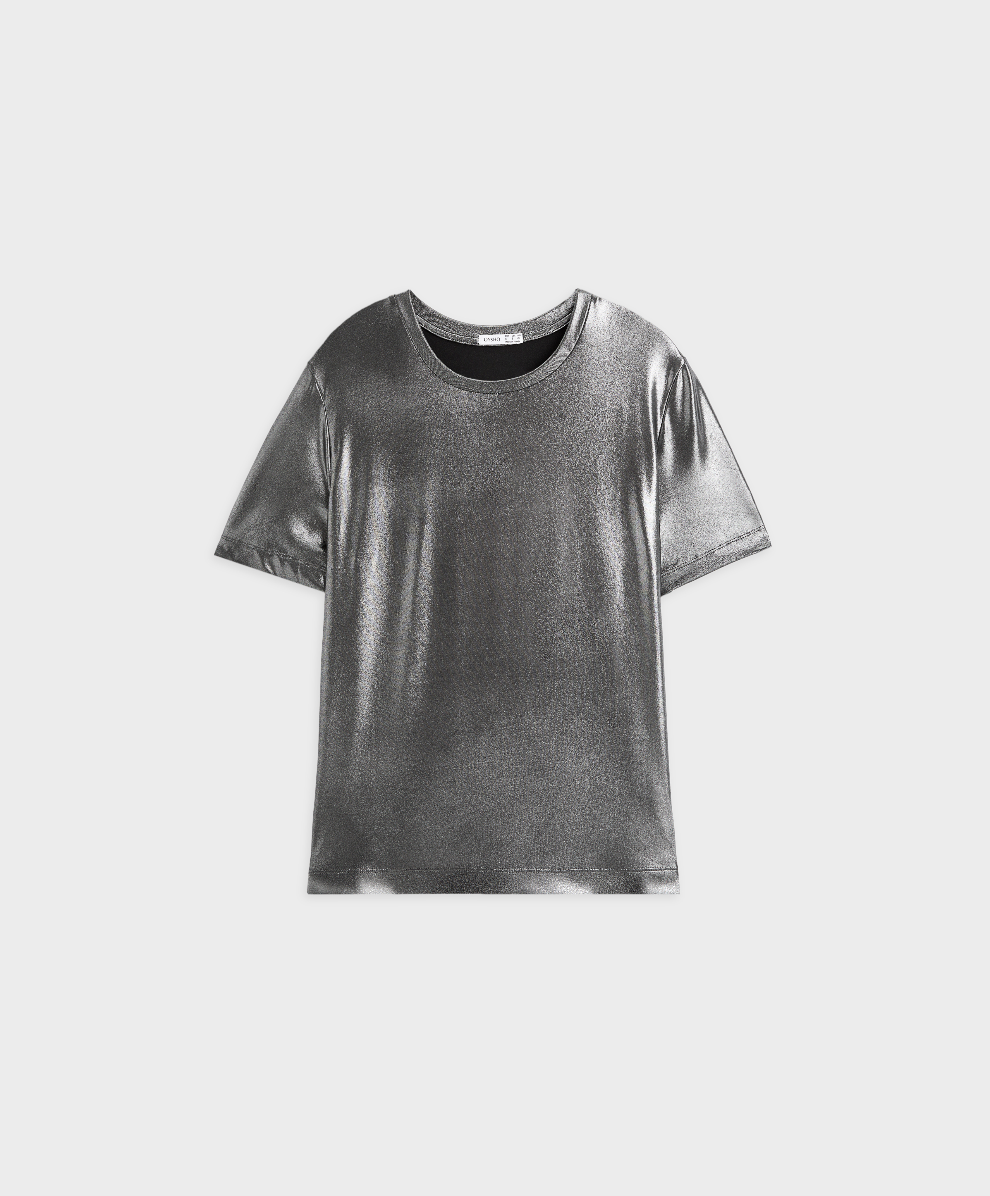 Metallic short-sleeved T-shirt