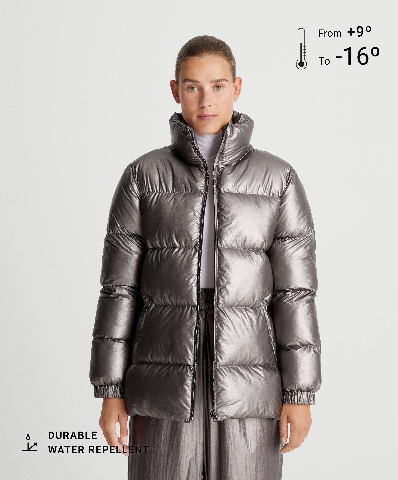 Durable water-repellent padded jacket
