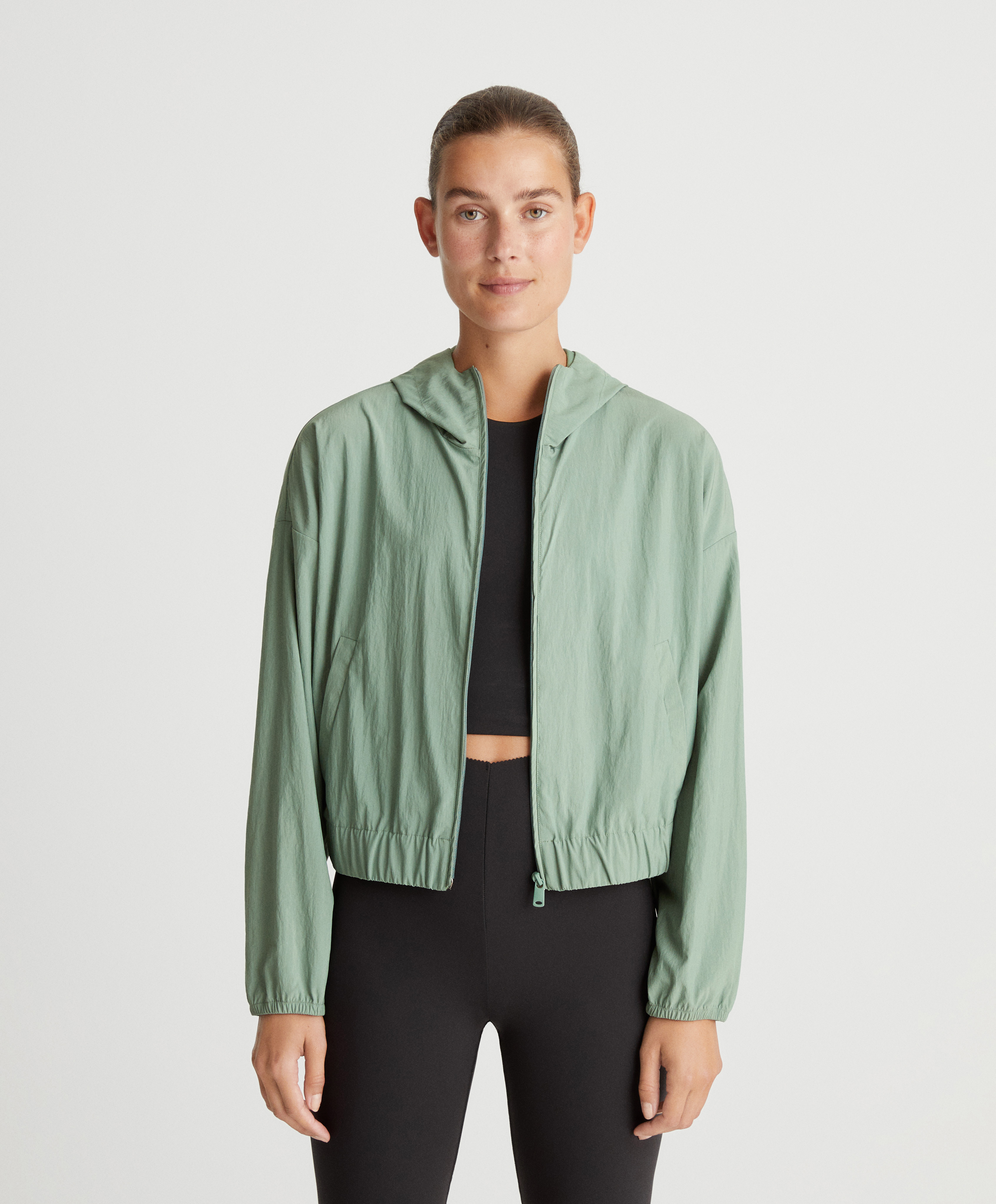 Nylon crop jacket