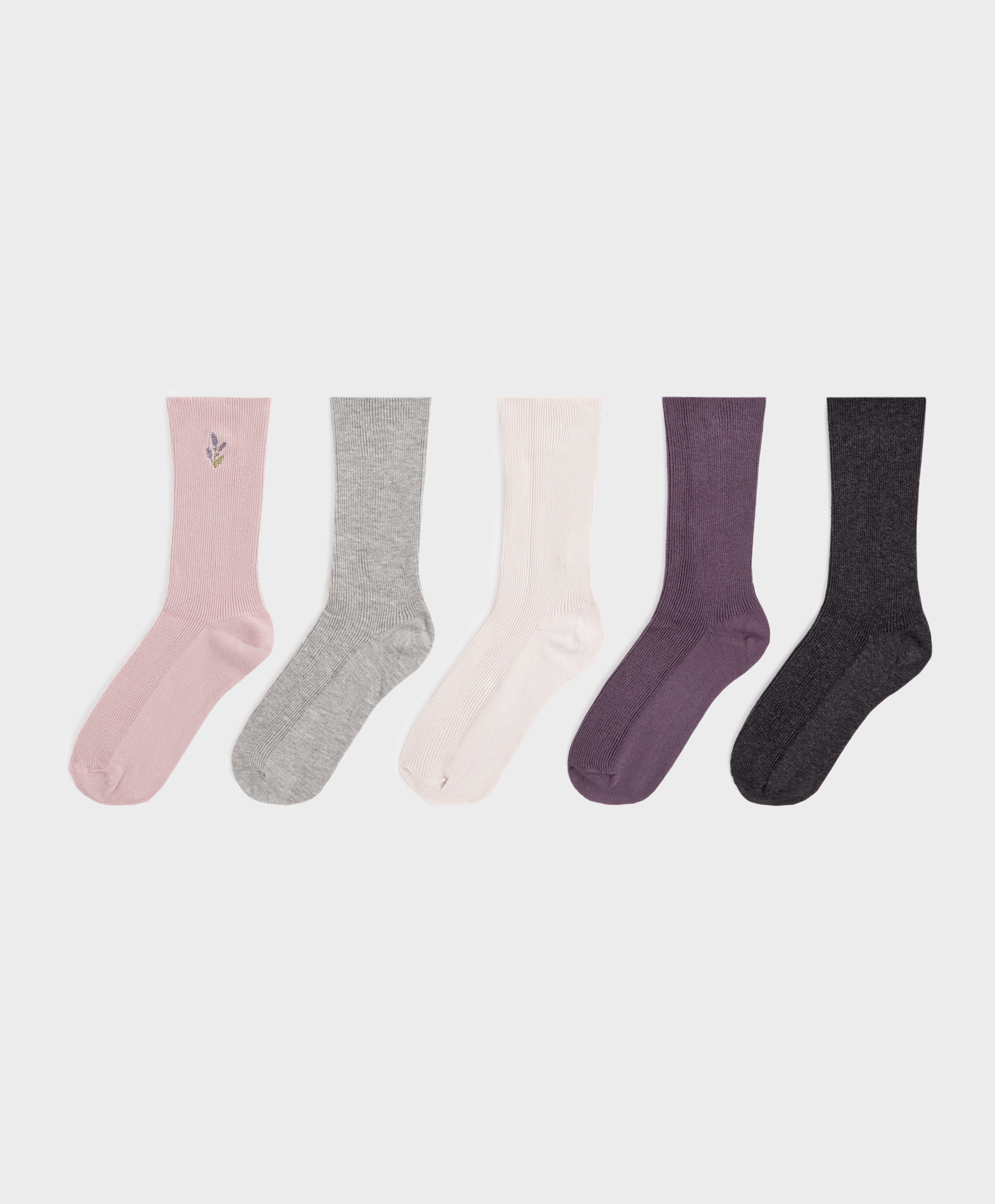 5 pairs of ribbed cotton classic socks