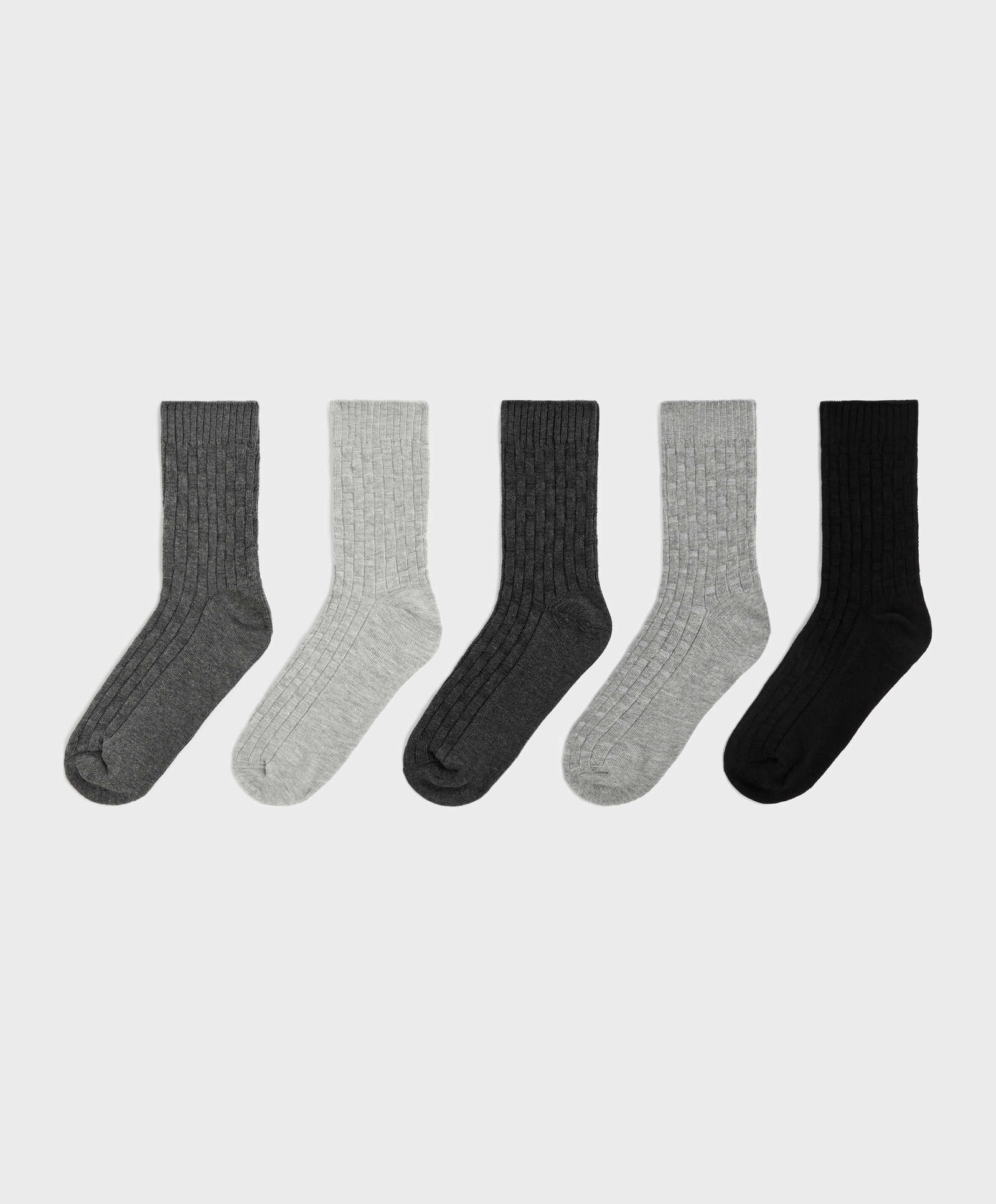Pack de 5 pares de meias classic em algodão com estrutura