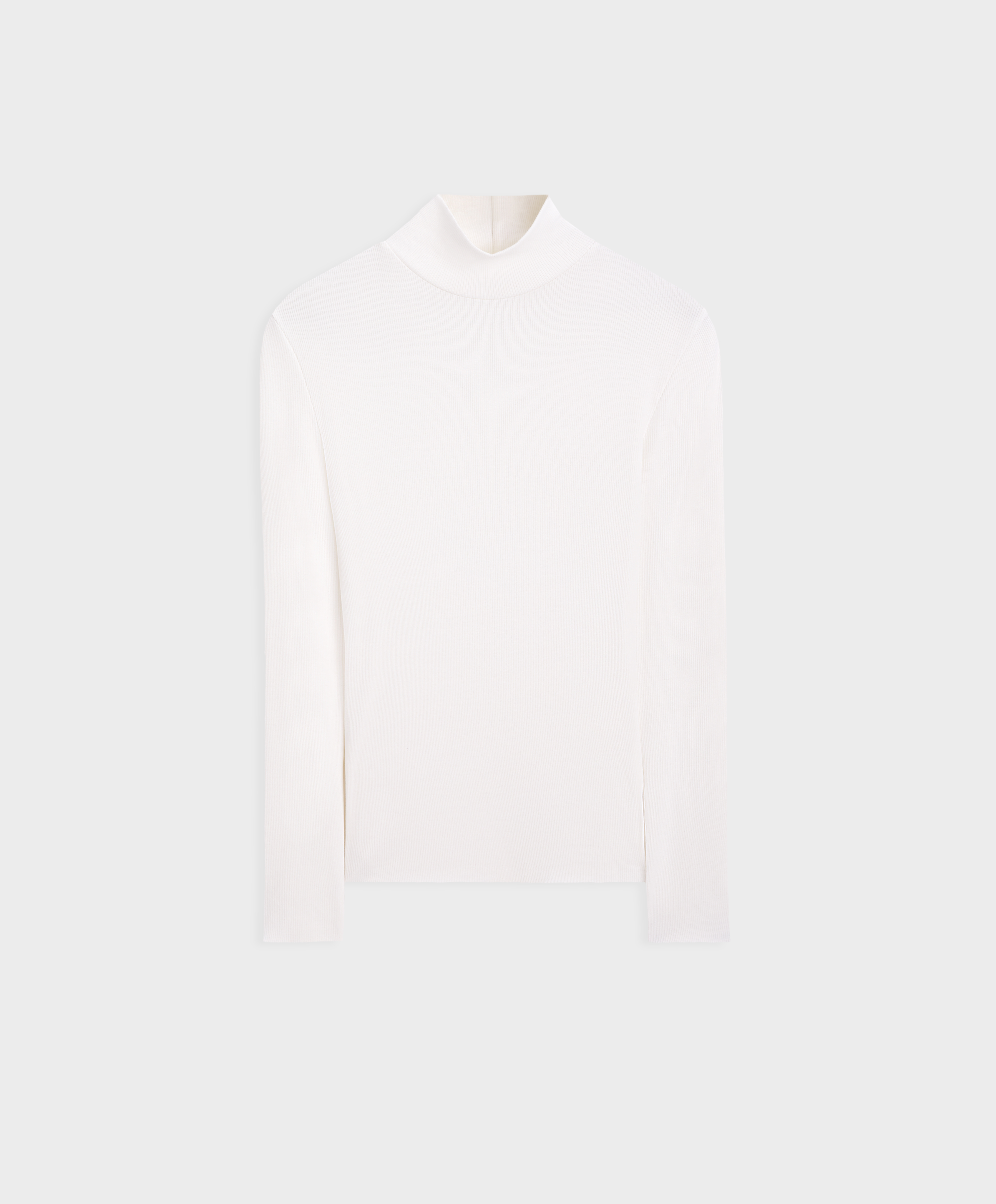 Modal cotton long-sleeved T-shirt with high neck