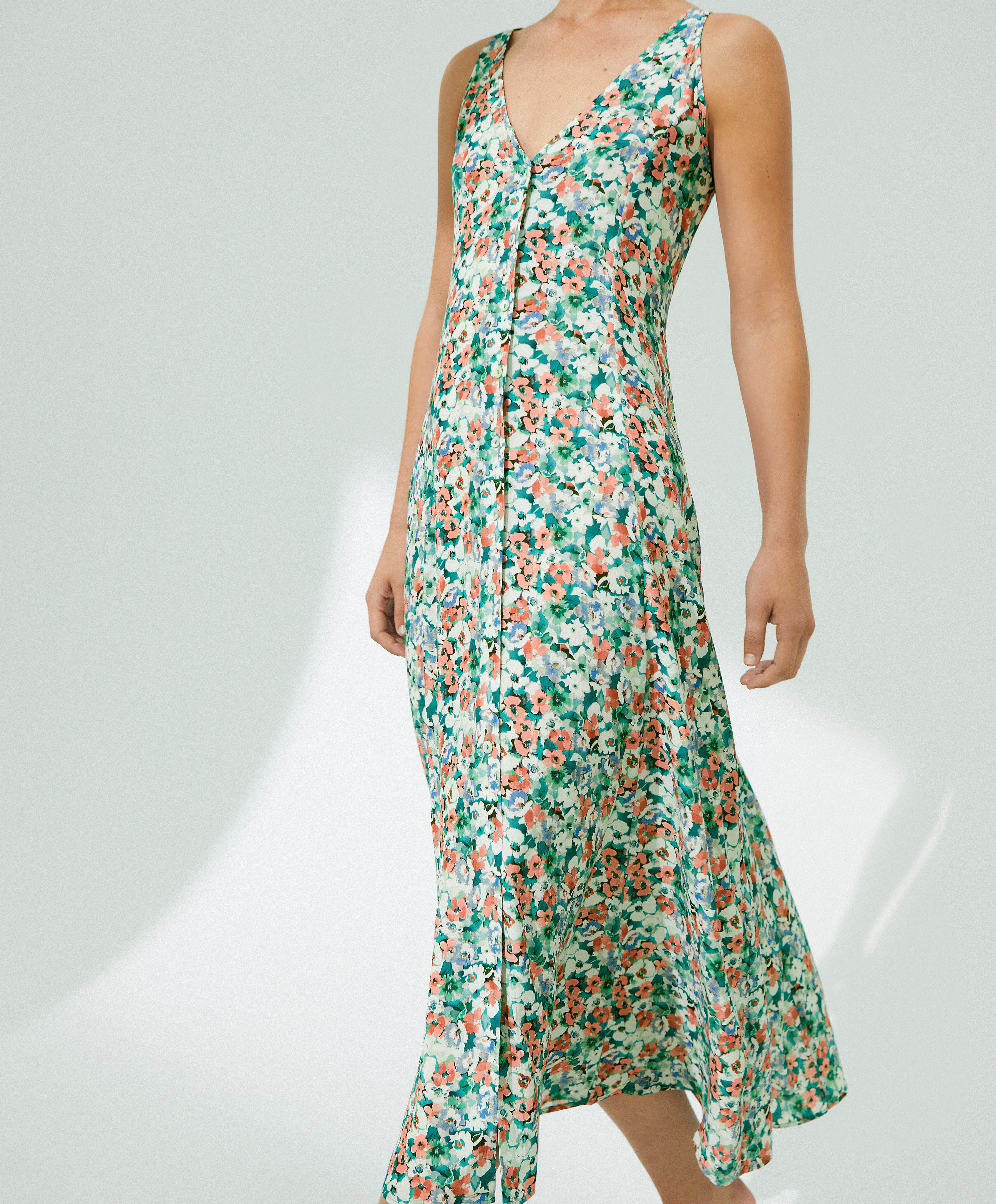 Long floral dress - | OYSHO Azerbaijan