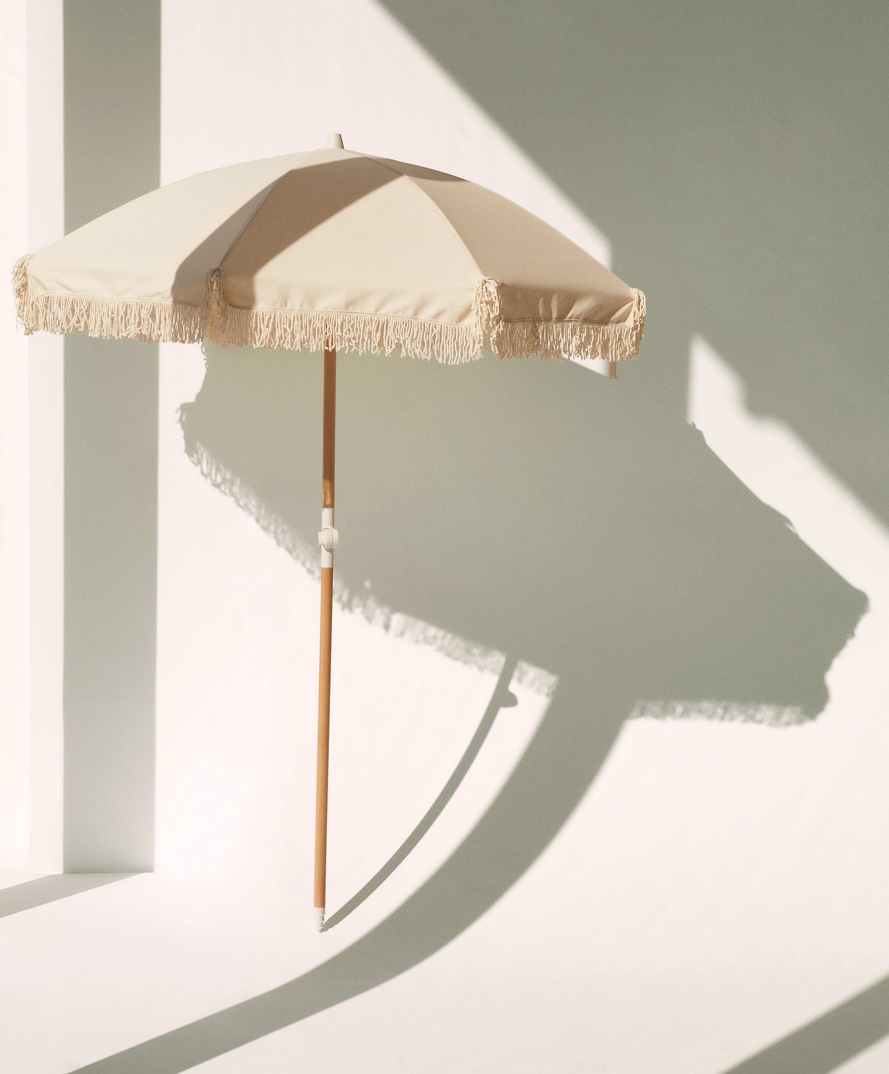 100% cotton fringed beach umbrella