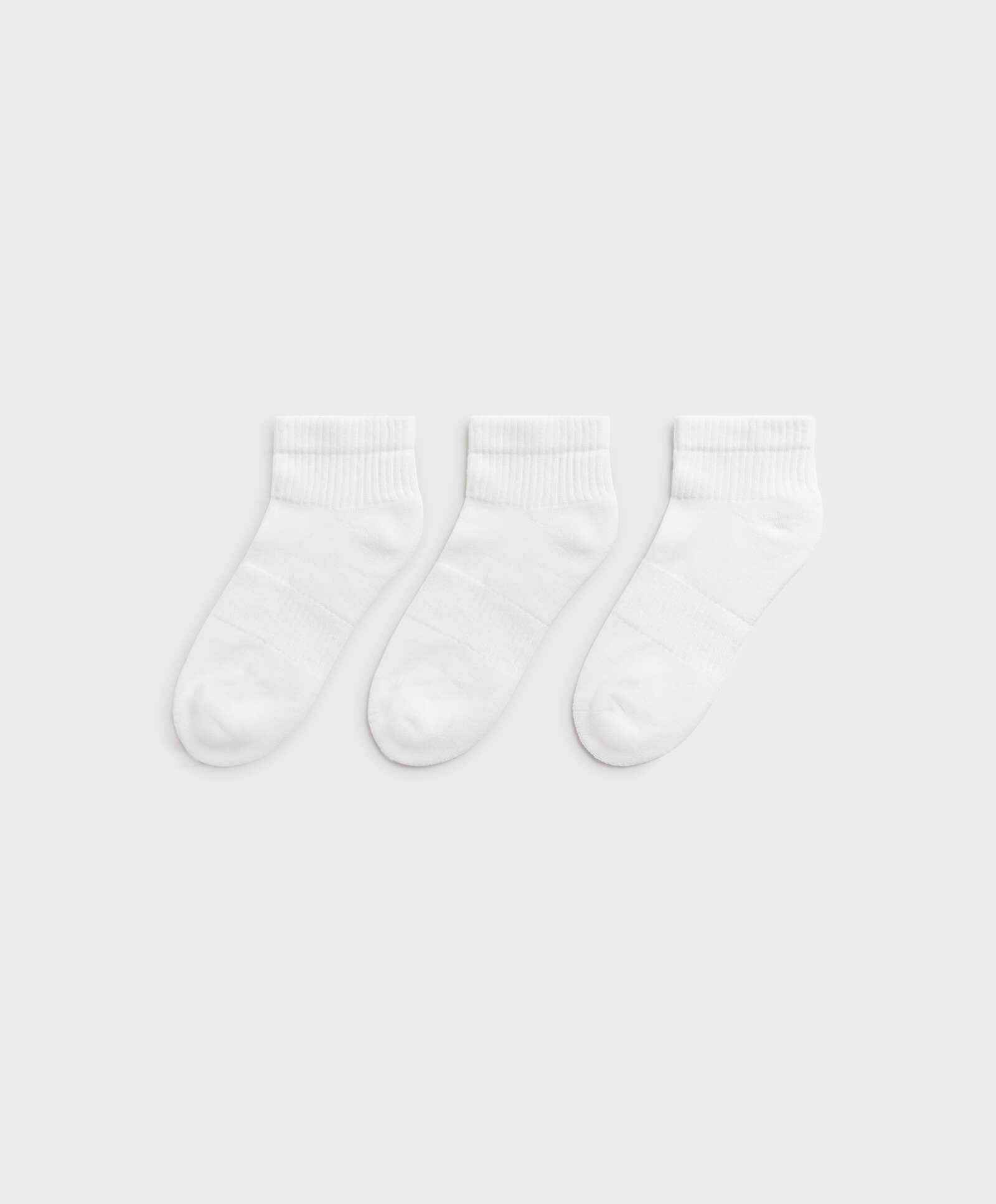 Pack de 3 pares de meias desportivas pelo tornozelo em algodão