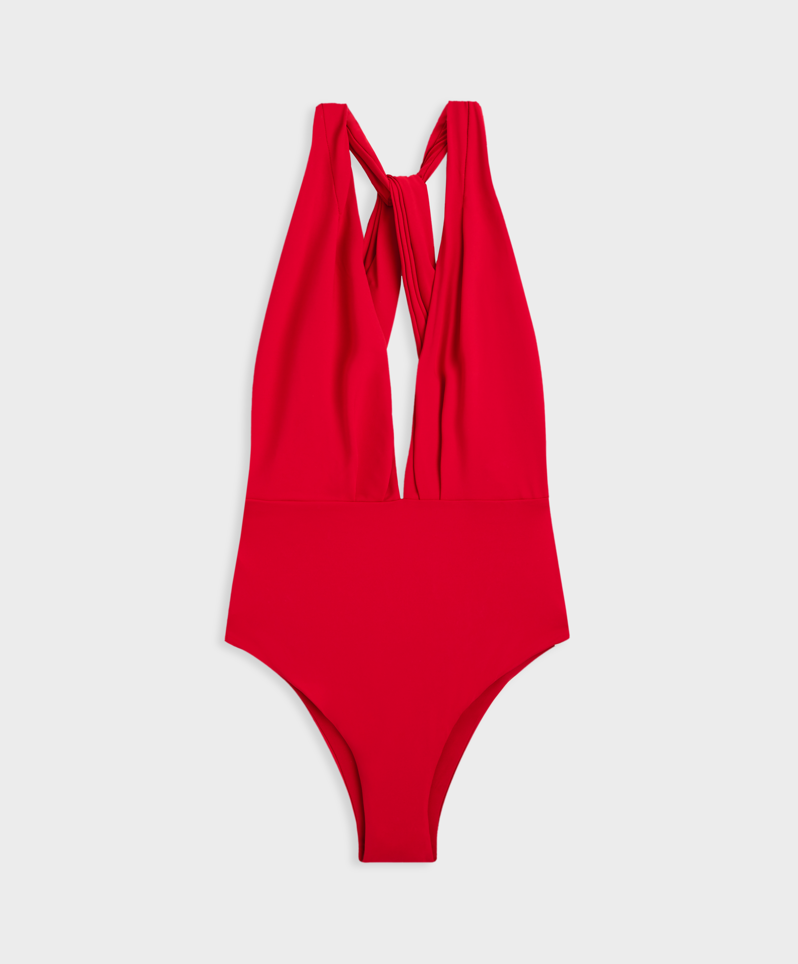 Ruched vertical neck swimsuit