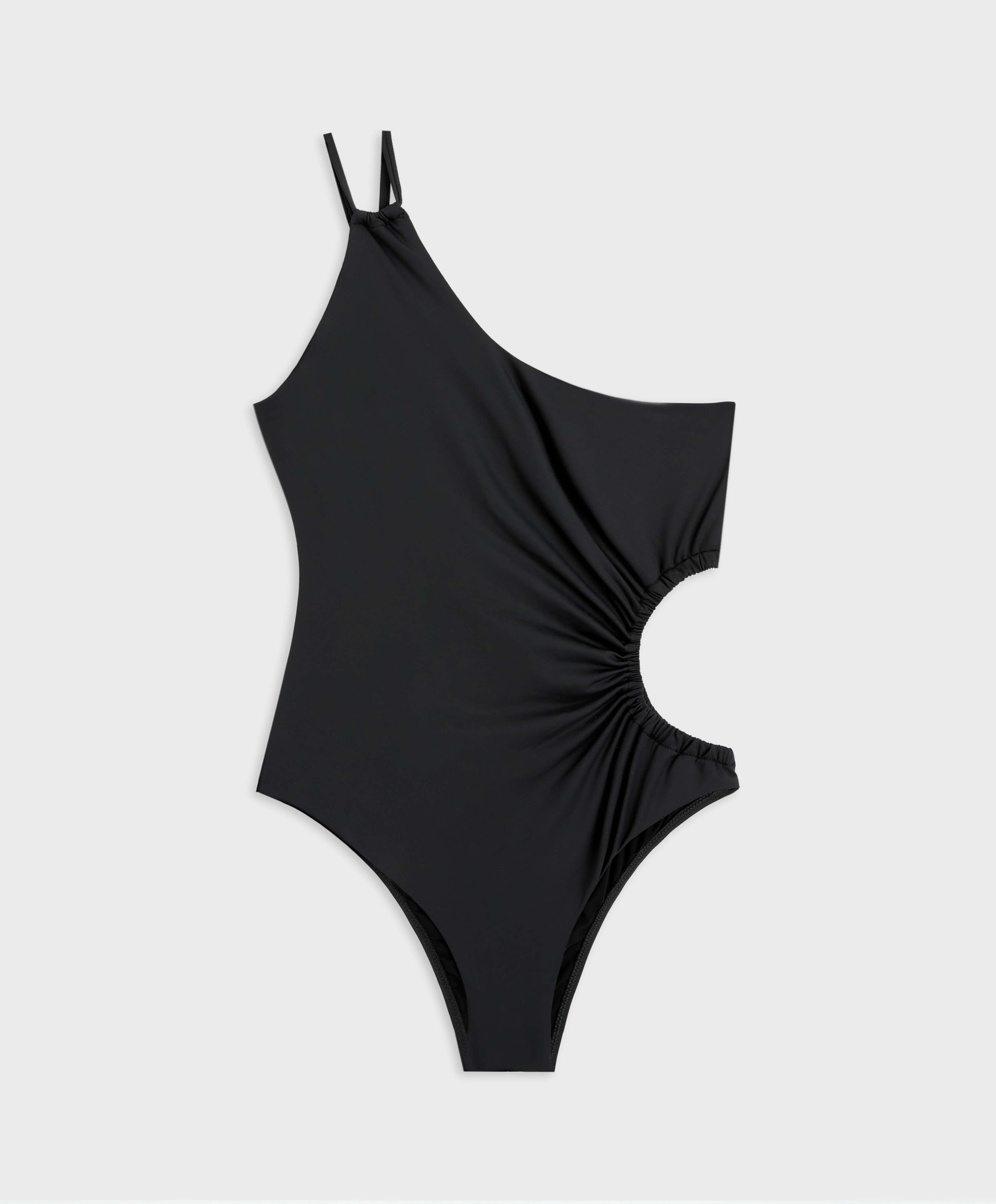 Costum de baie trikini asimetric cu încrețitură