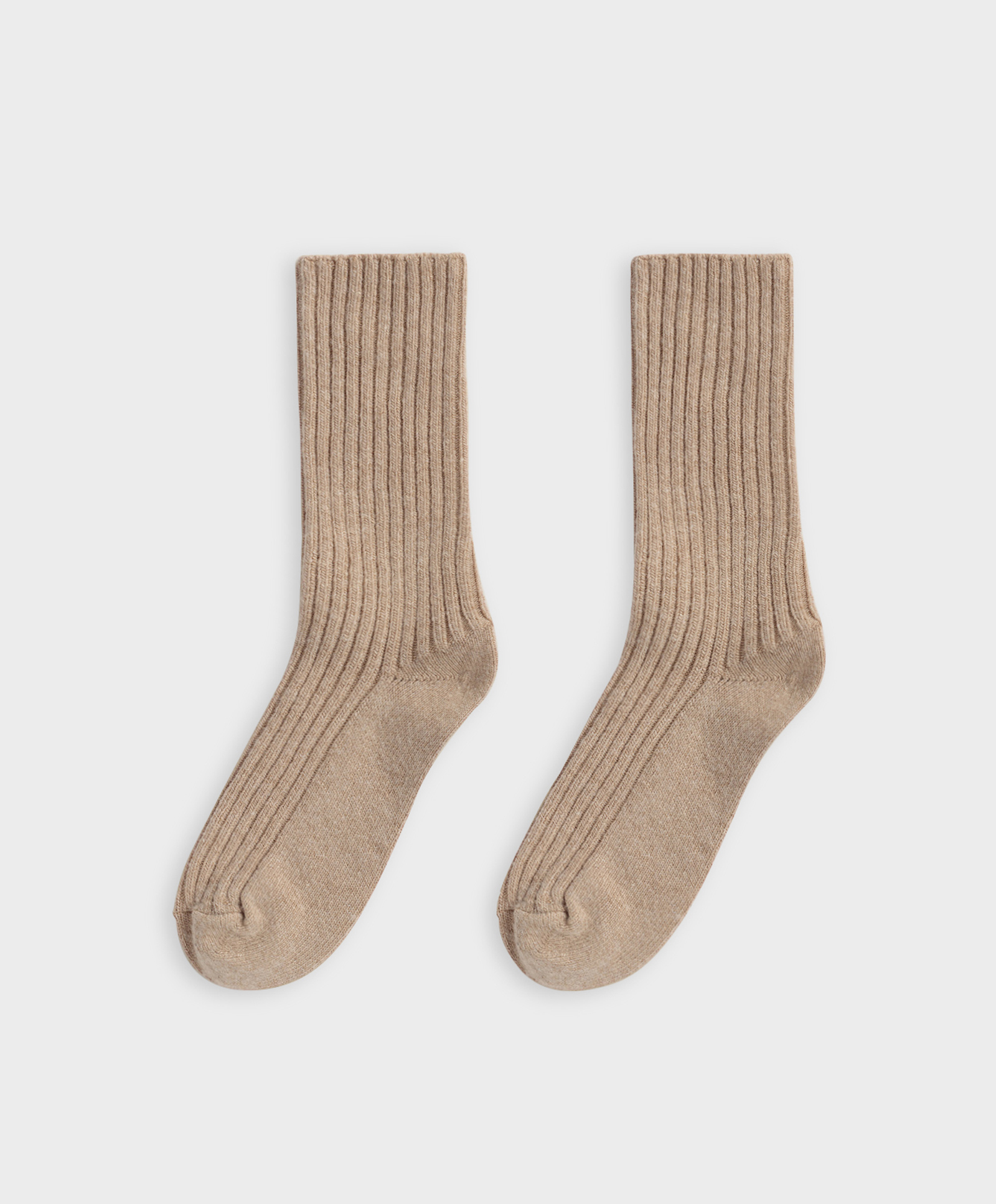 Medium ribbed wool and cashmere socks