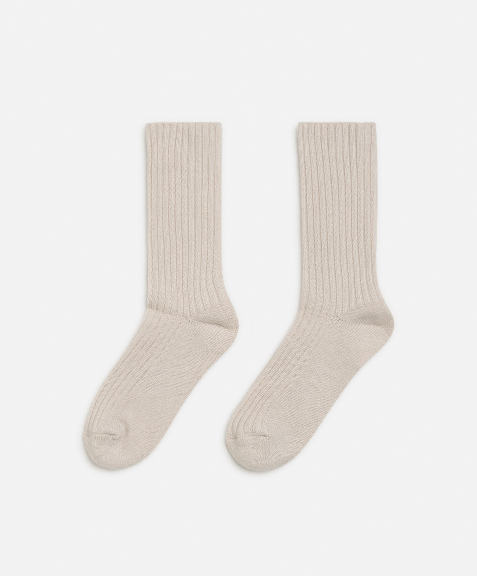 Medium ribbed wool and cashmere socks