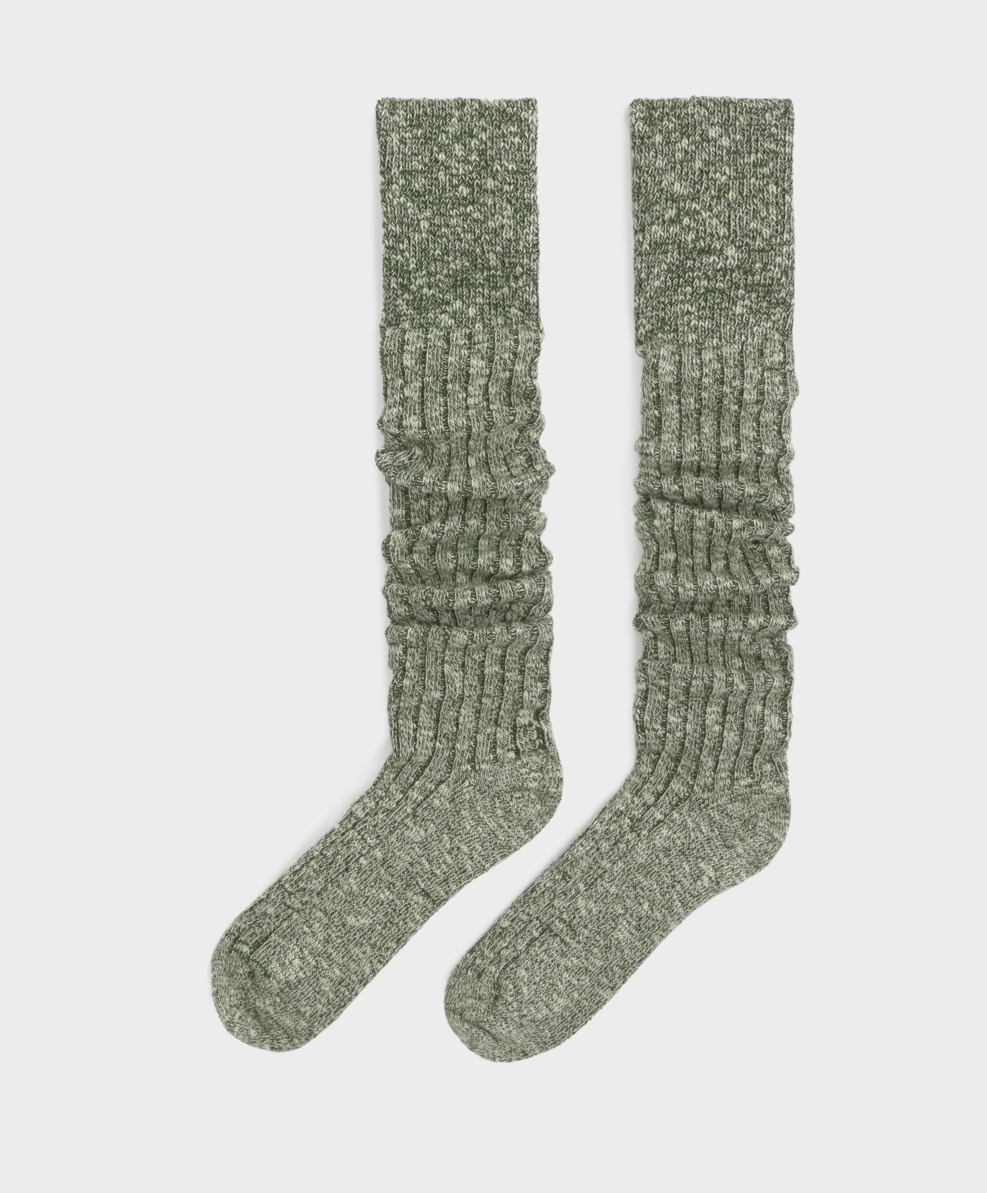Super-long ribbed cotton socks