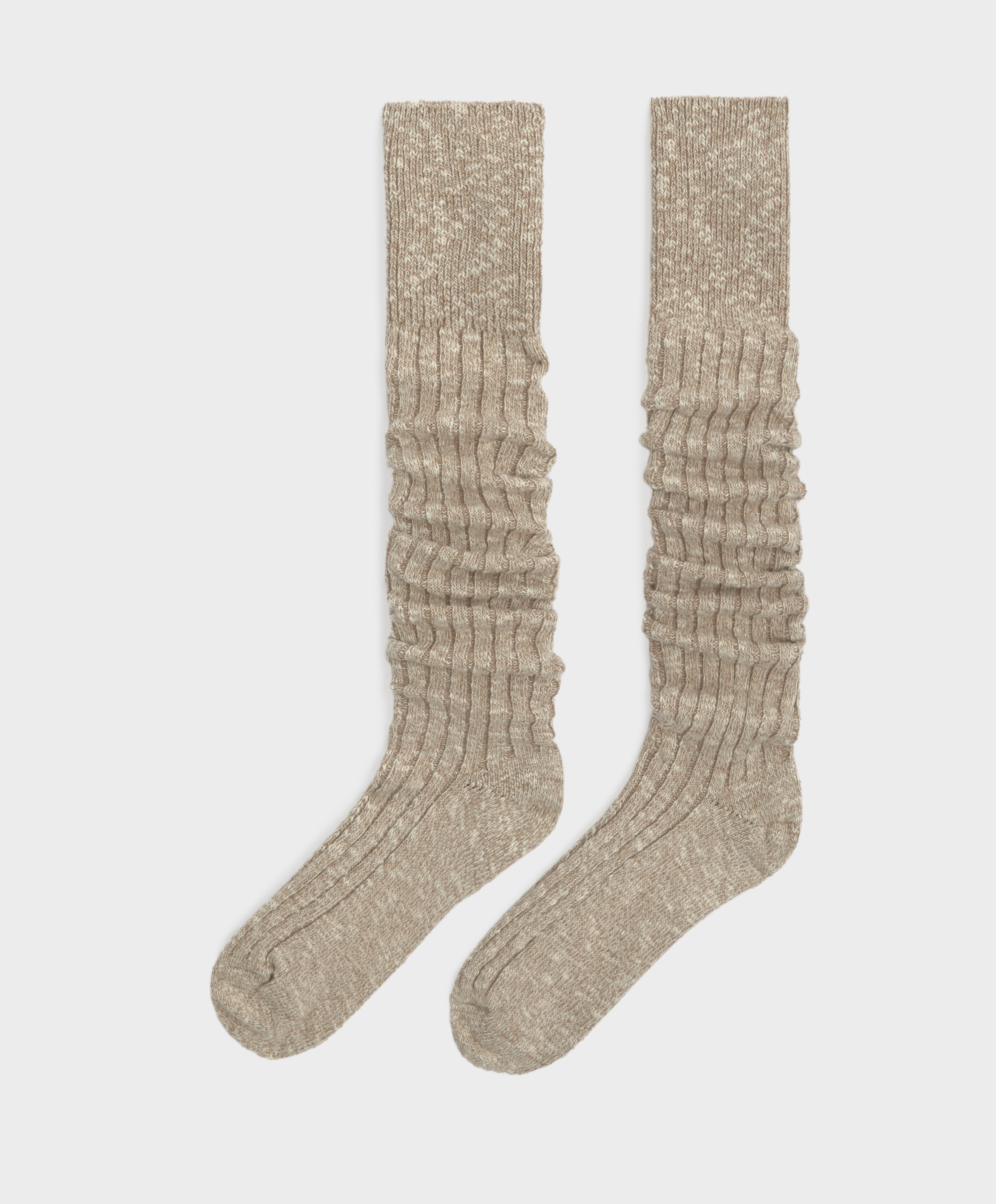 Super-long ribbed cotton socks