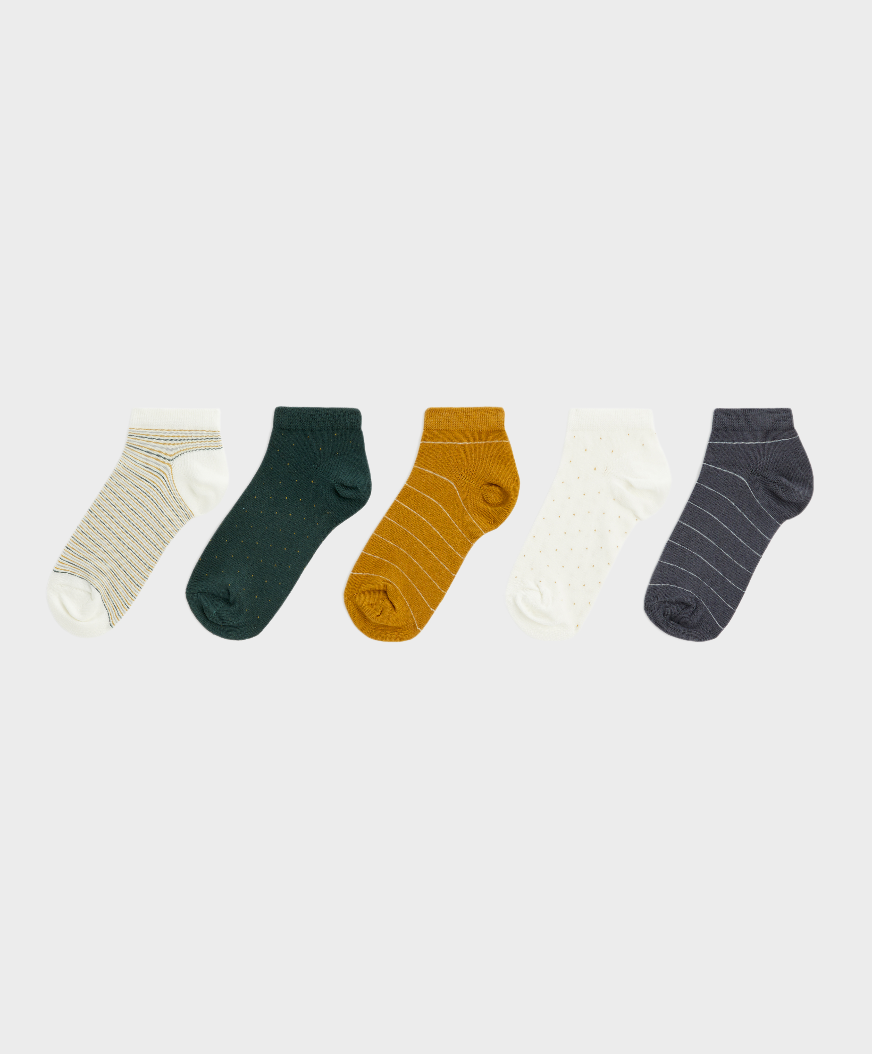 5 pares de calcetines sneaker algodón fantasía