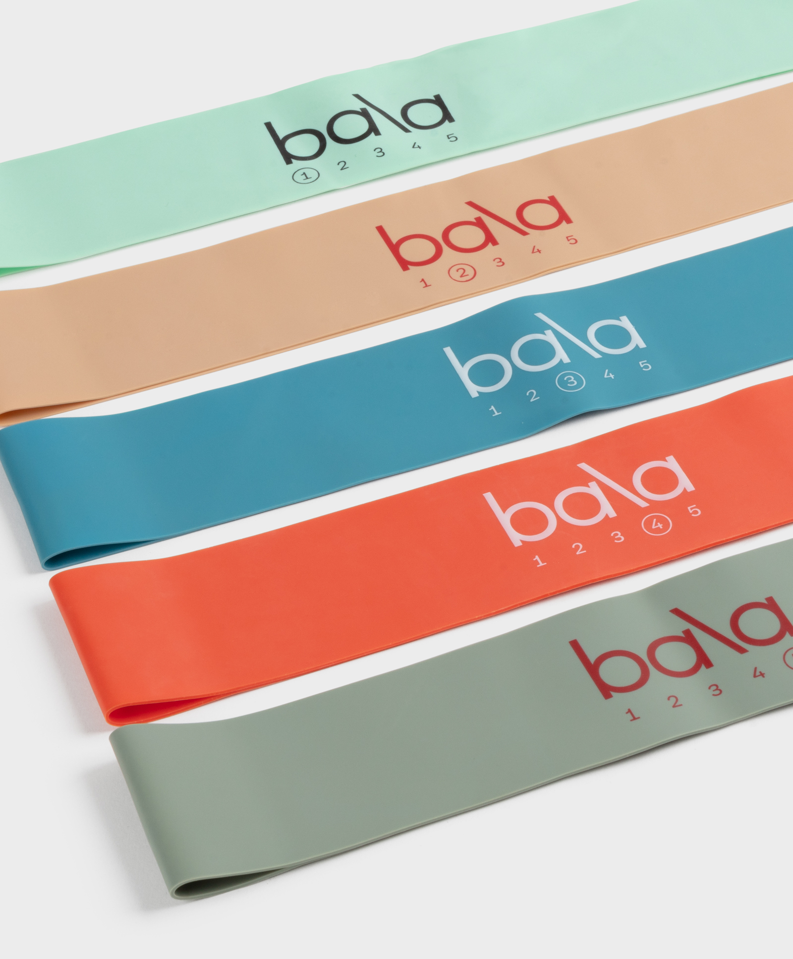 Pack of five BALA® resistance bands