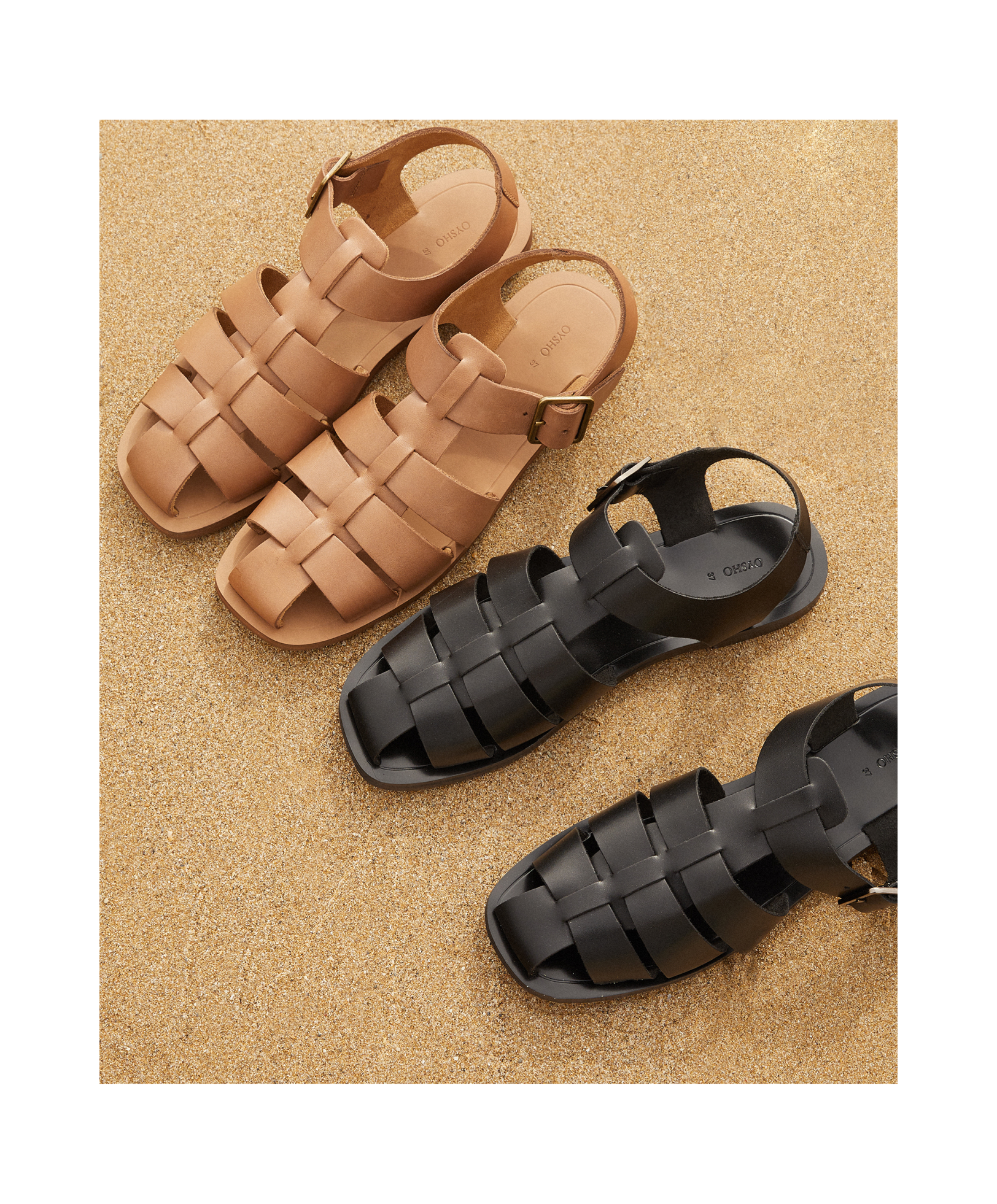 Leather cage sandals