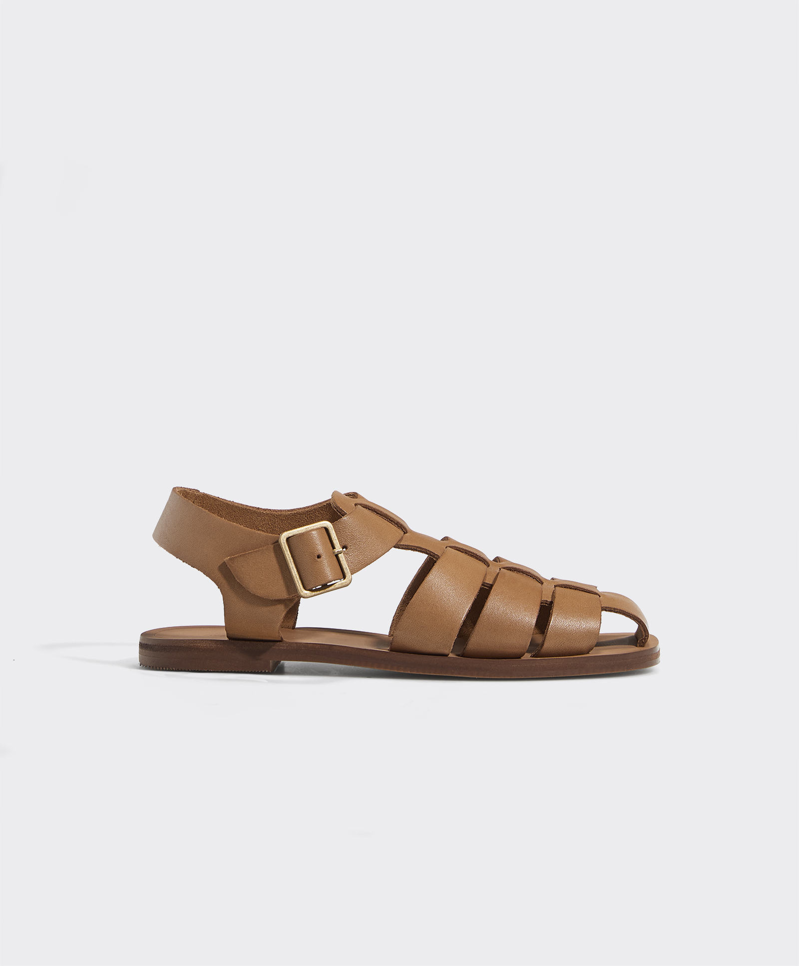 Leather cage sandals