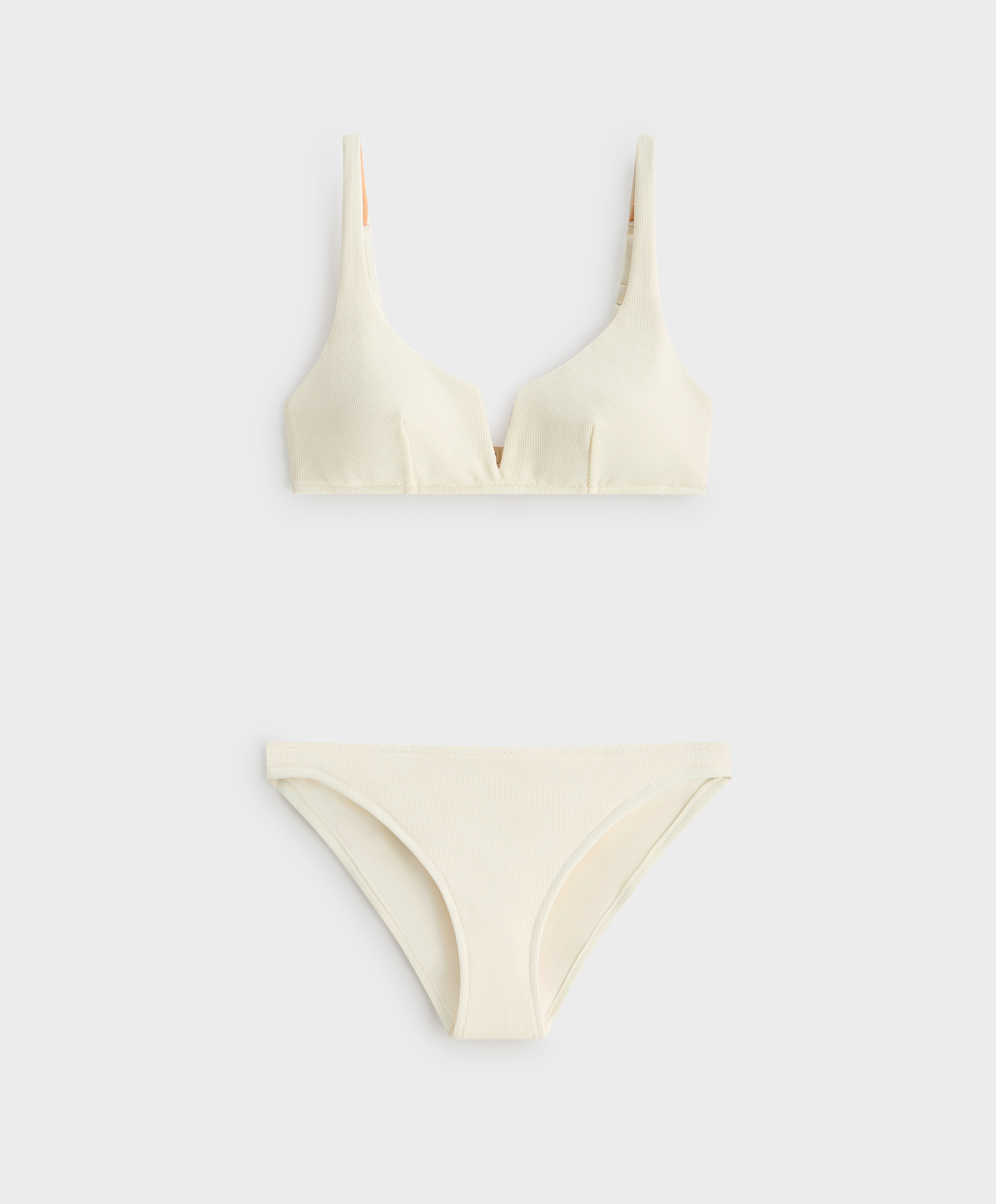 Piqué halterneck-style bikini top and classic briefs
