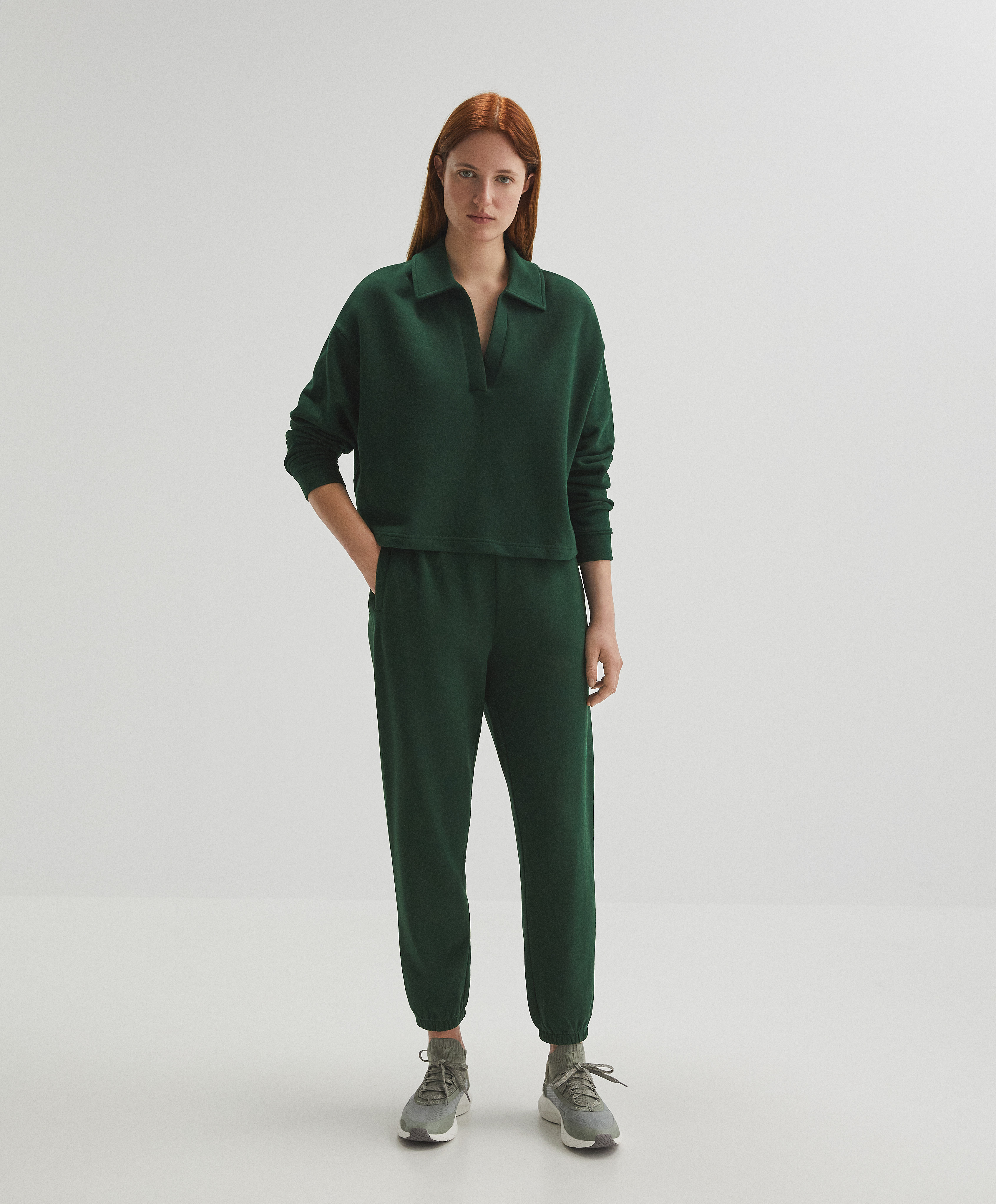 Green 100% cotton tracksuit