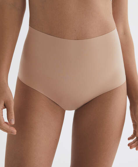 Invisible laser-cut microfibre briefs with high waist
