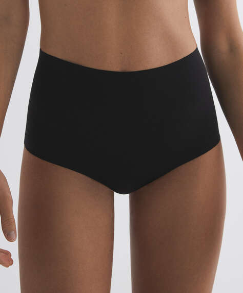 Invisible laser-cut microfibre briefs with high waist