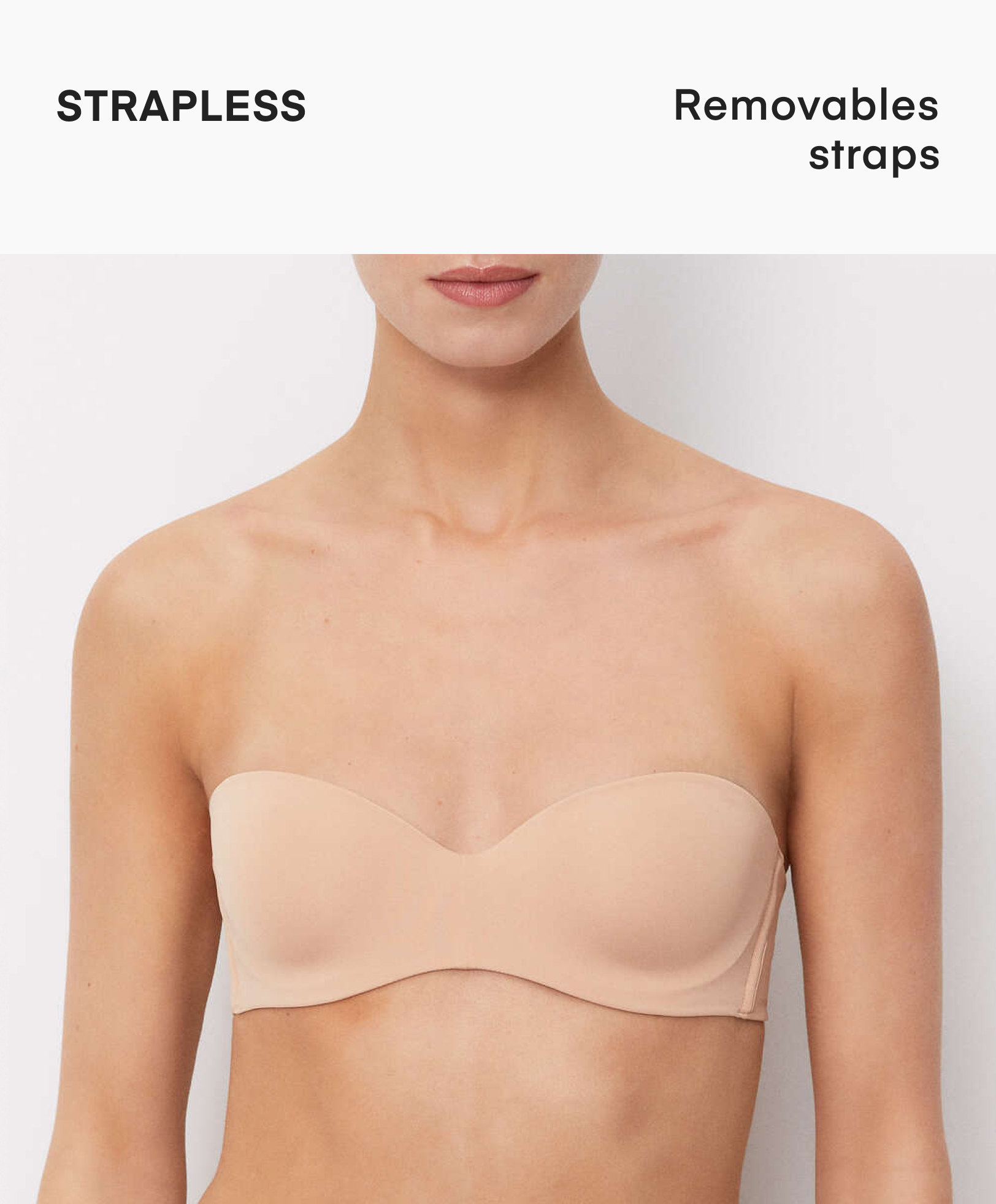 0105/104 Polyamide bra with removable straps