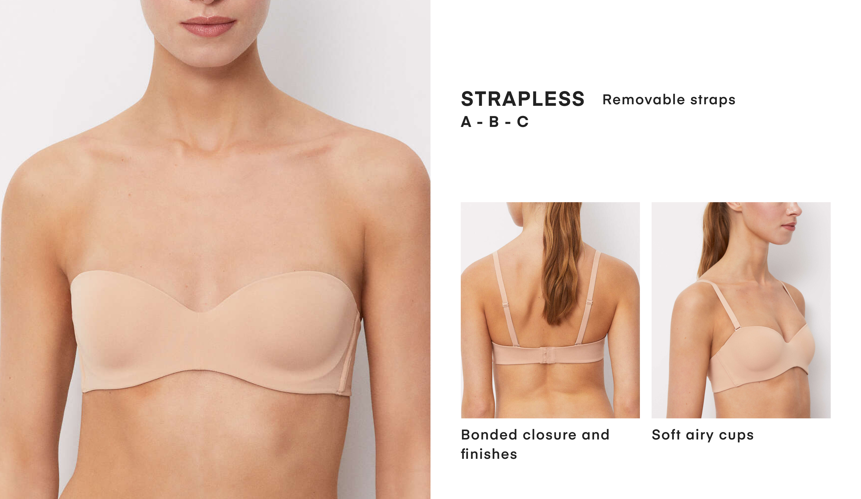 0105/104 Polyamide bra with removable straps