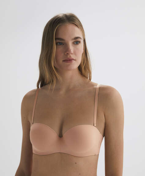 Push-up bra with removable straps