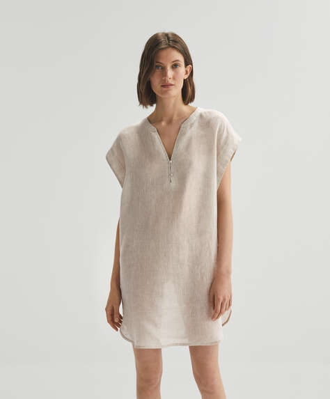 Robe tunique courte 100 % lin